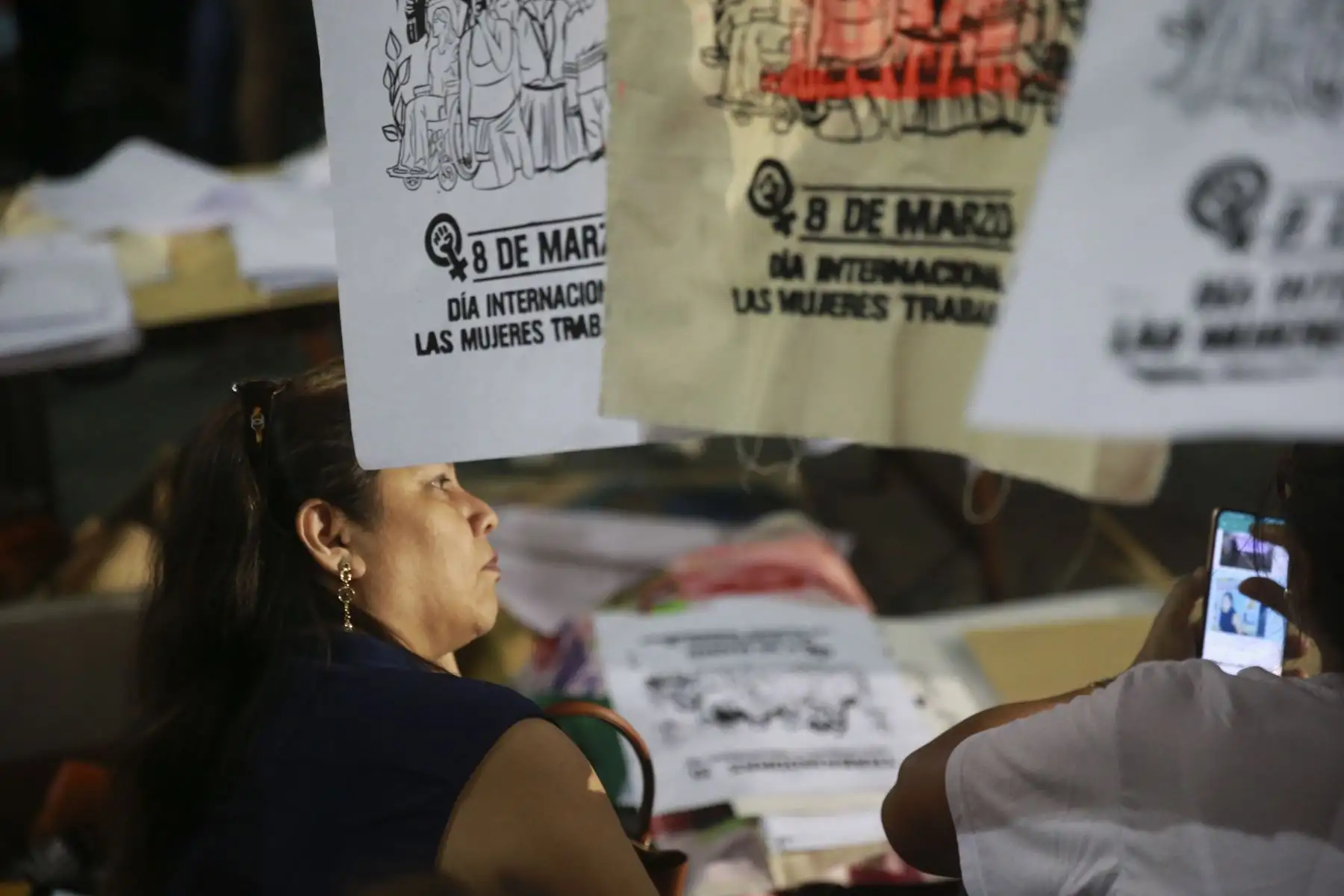 Marcha de Mujeres "Trabajadoras Si, Explotadas 
 y Violentadas No".En el marco de las Celebraciones por el Día Internacional de la Mujer en el centro de Lima. Foto: ANDINA/Jhony Laurente