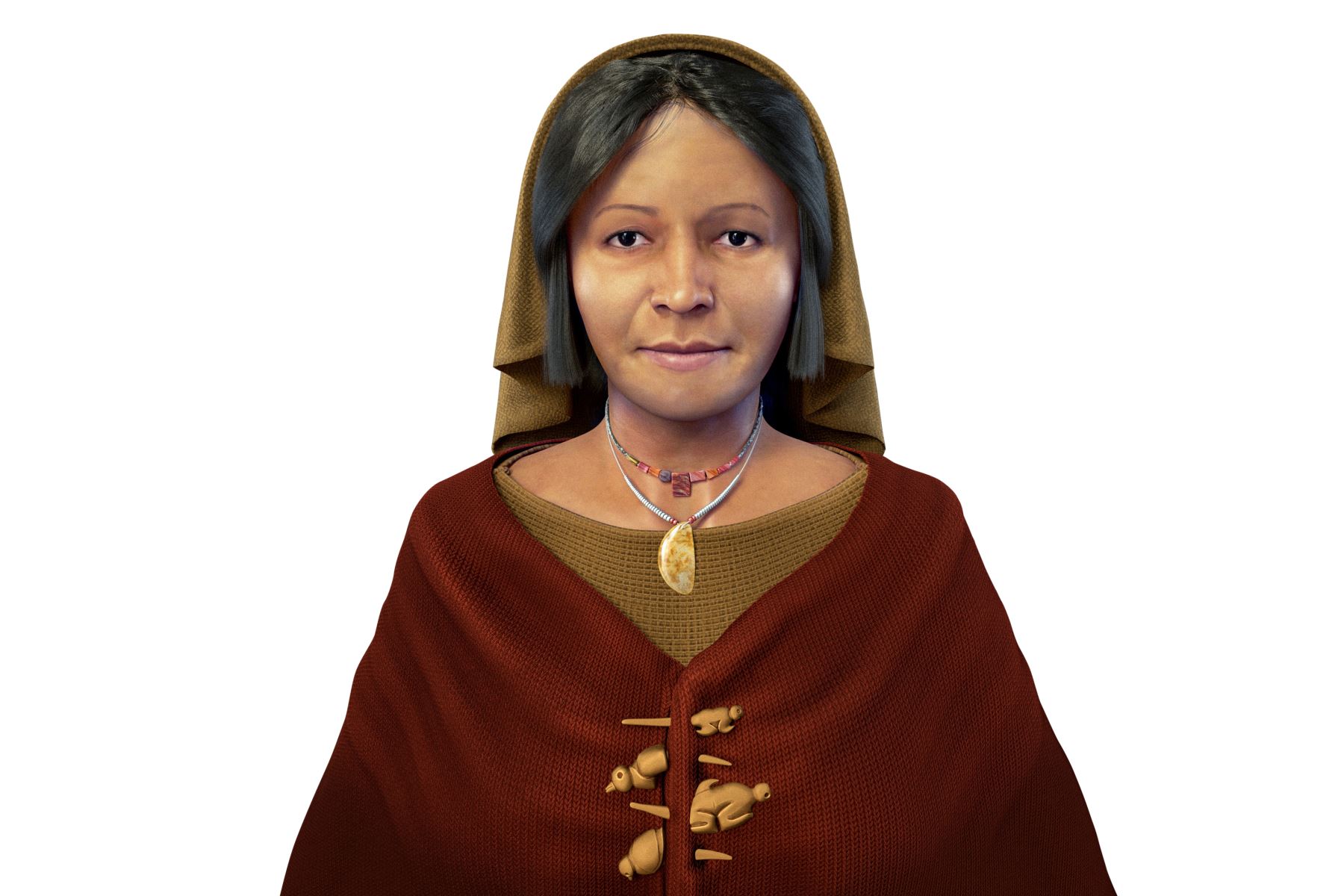 Civilización Caral: Dama de los Cuatro Tupus. Foto: Zona Arqueológica Caral