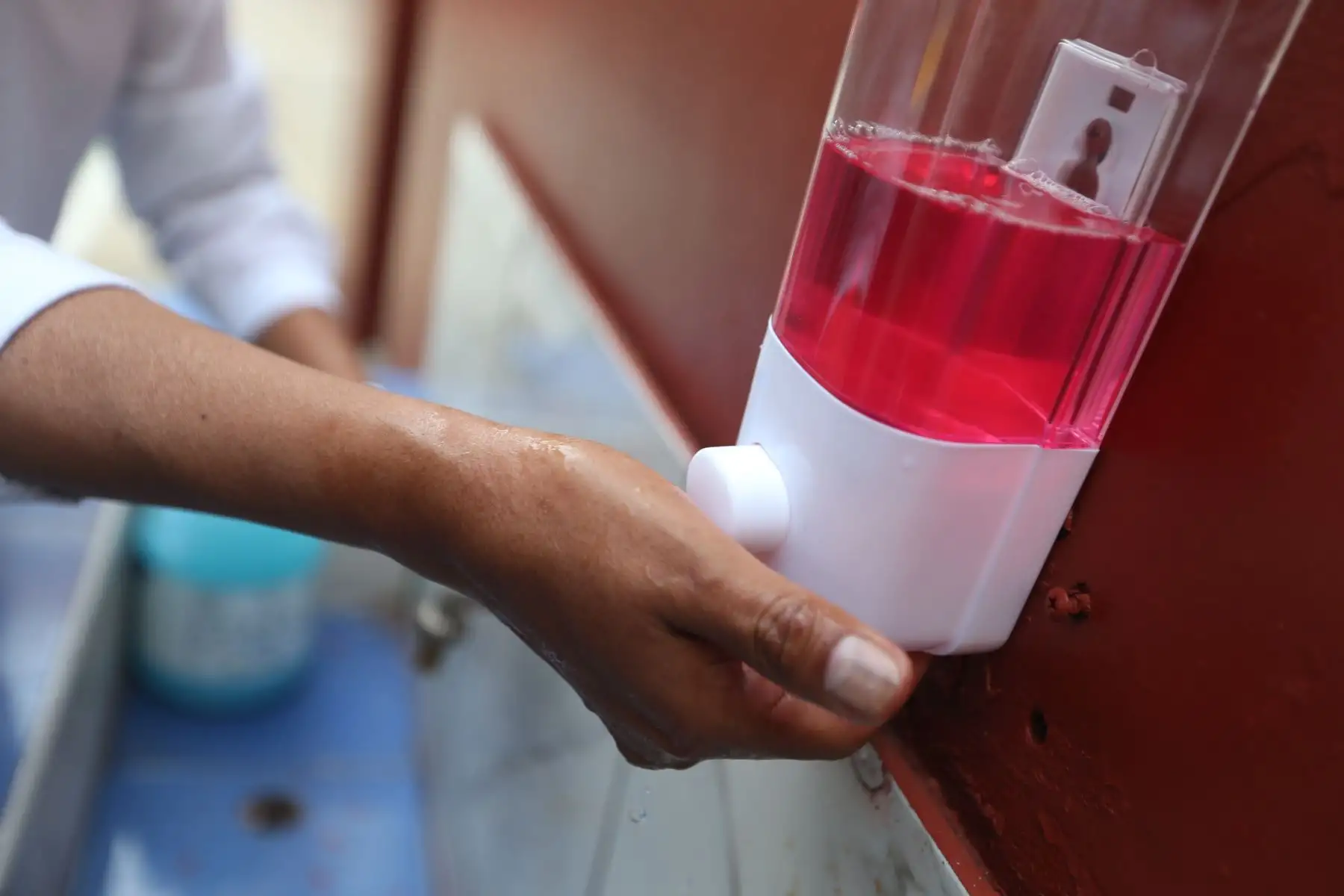 Se colocó jabón líquido antibacterial en los lavamanos. Foto: ANDINA/Jhonel Rodríguez Robles