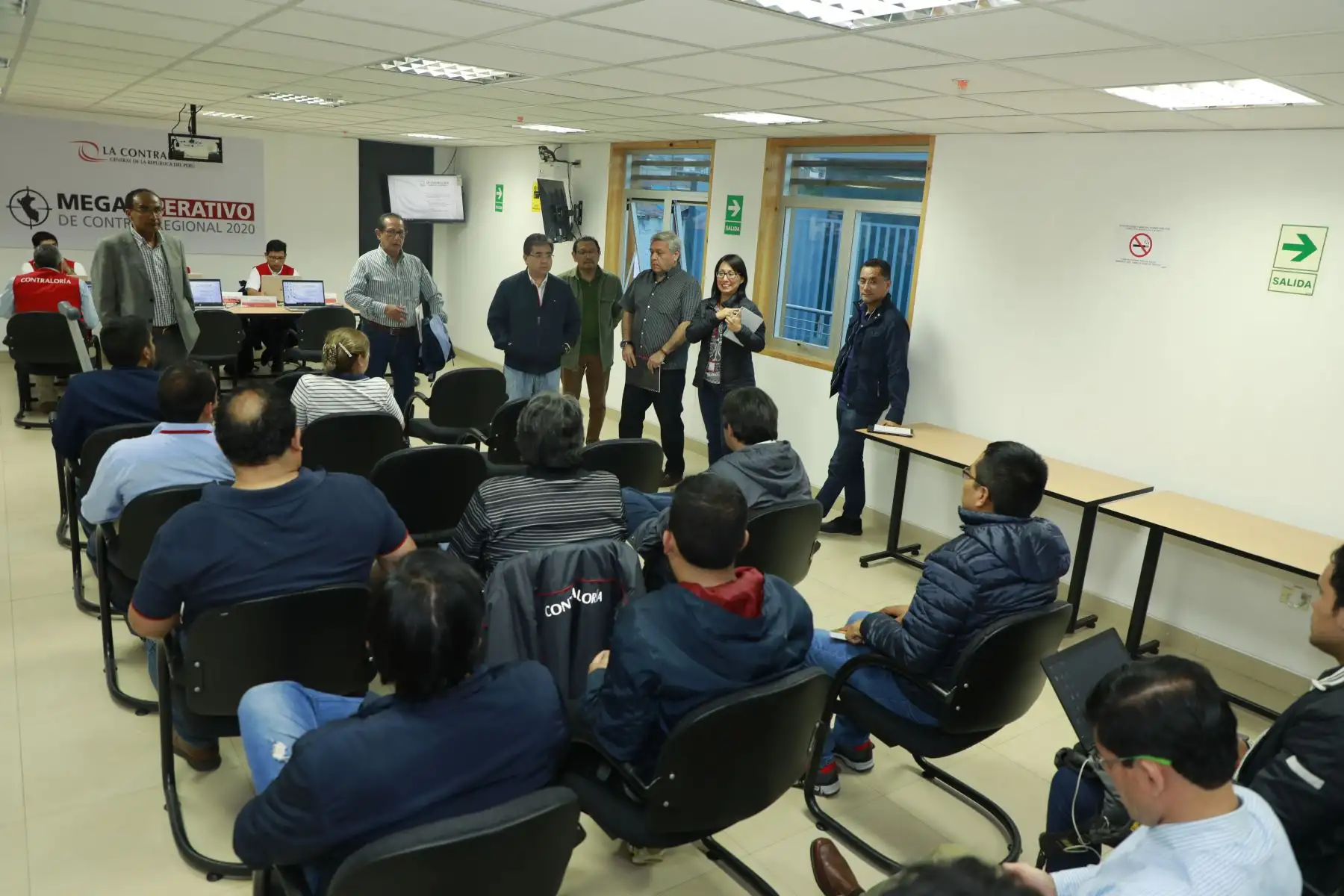El Contralor General, Nelson Shack Yalta supervisó el primer Mega Operativo de Control Regional, en Cajamarca, dando inicio a las acreditación de las 760 intervenciones de control y prevención en 227 entidades públicas que están siendo intervenidas en simultáneo para tener una radiografía de la gestión pública en esta zona del país. Foto:ANDINA/ Contraloria