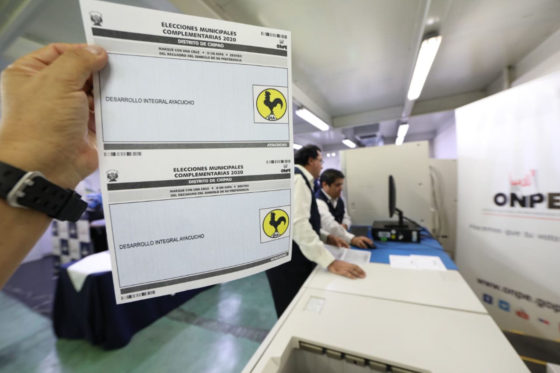 La ONPE imprimió 2,064 cédulas de sufragio para las elecciones municipales complementarias en el distrito de Chipao, región Ayacucho,