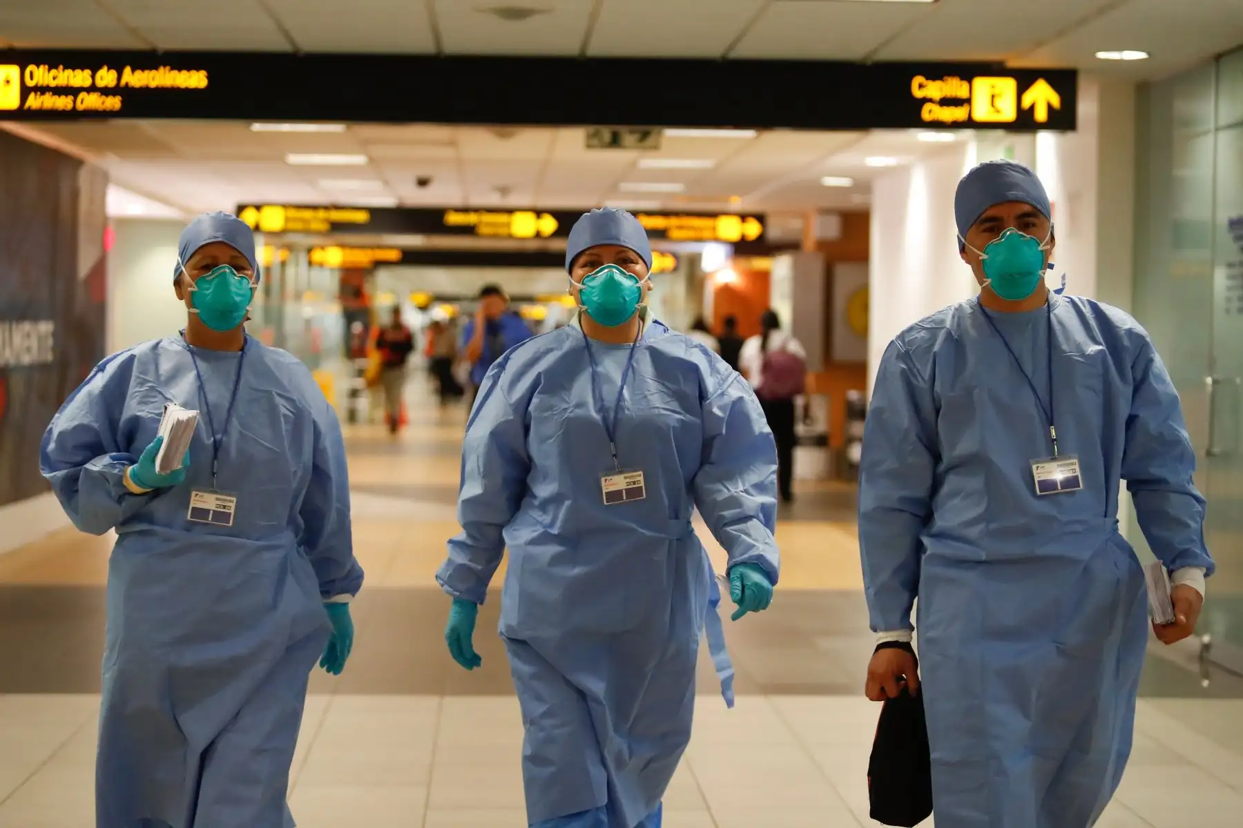 Panorama en Aeropuerto Jorge Chávez a casi una semana de confirmarse presencia del Coronavirus en Perú. Foto: ANDINA/Renato Pajuelo