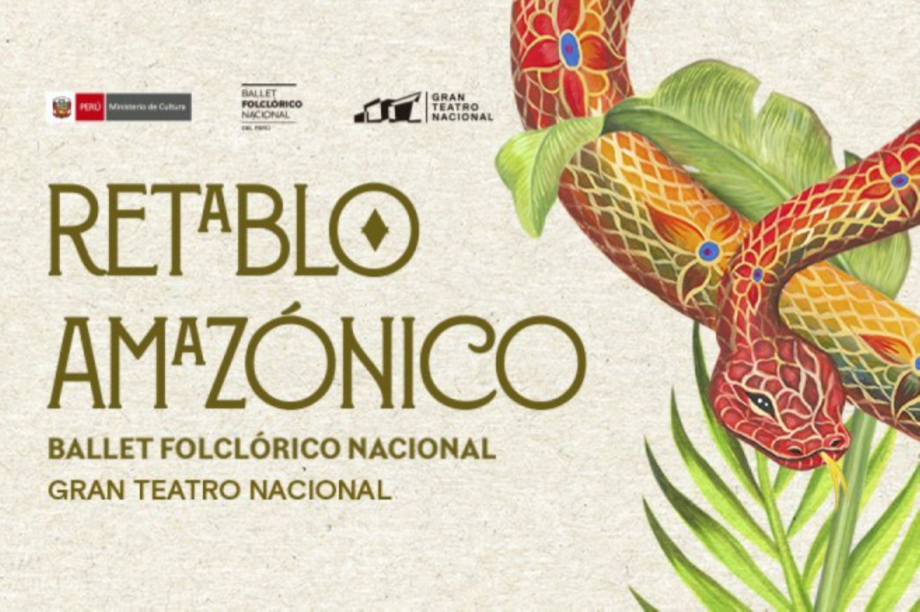 “Retablo Amazónico” una puesta en escena que incluye música en vivo, proyecciones y movimientos de la danza contemporánea inspirados en nuestra selva peruana. Un espectáculo que, mediante una visión moderna, busca acercarnos a esta cautivante región del Perú.