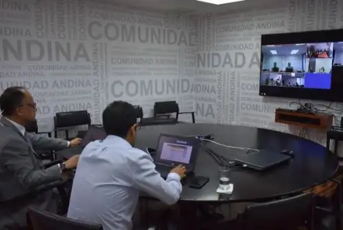 Videoconferencia en la Comunidad Andina. Foto: Cortesía.
