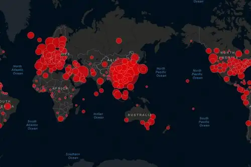 Mapa de la Universidad Johns Hopkins se actualiza con información oficial.