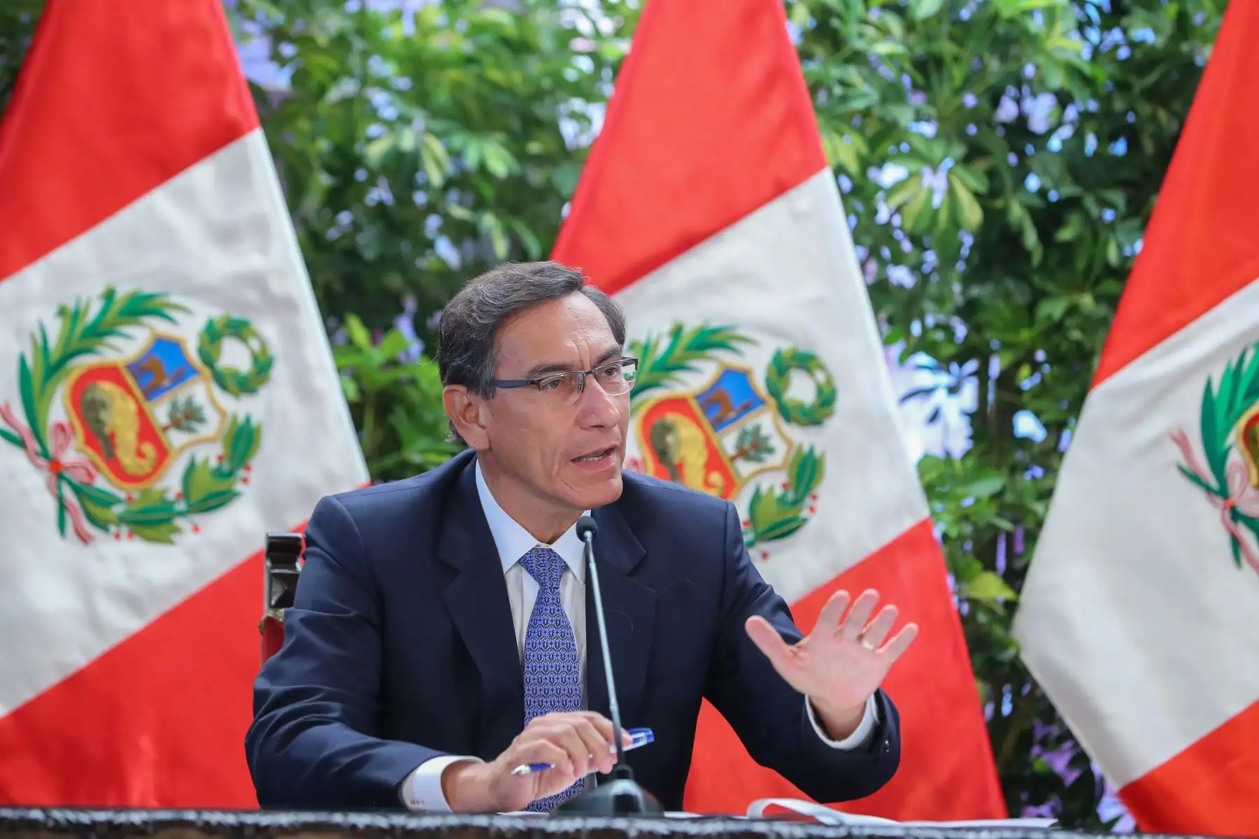 Presidente Vizcarra informa acerca de las medidas del Estado de Emergencia Nacional en conferencia de prensa. Foto: ANDINA/Prensa Presidencia