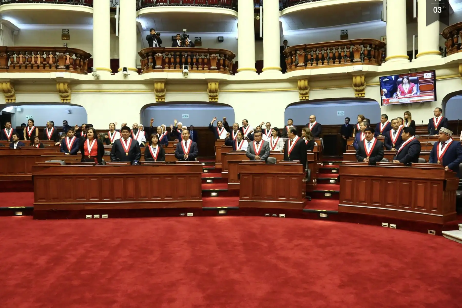 Juramentan los congresistas electos en tres bloques, según la fórmula de juramentación declarada. Foto: ANDINA/Difusión