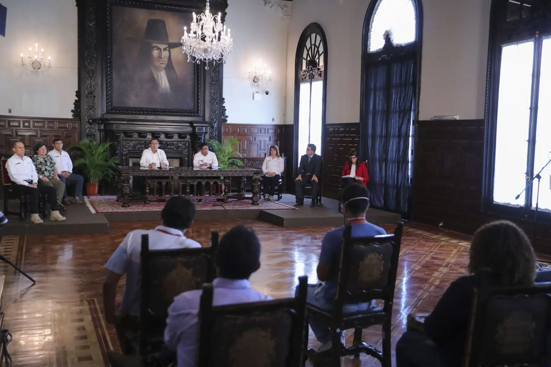 Presidente Martín Vizcarra y ministros informan sobre nuevas medidas en el Estado de Emergencia.
Foto: ANDINA/Prensa Presidencia