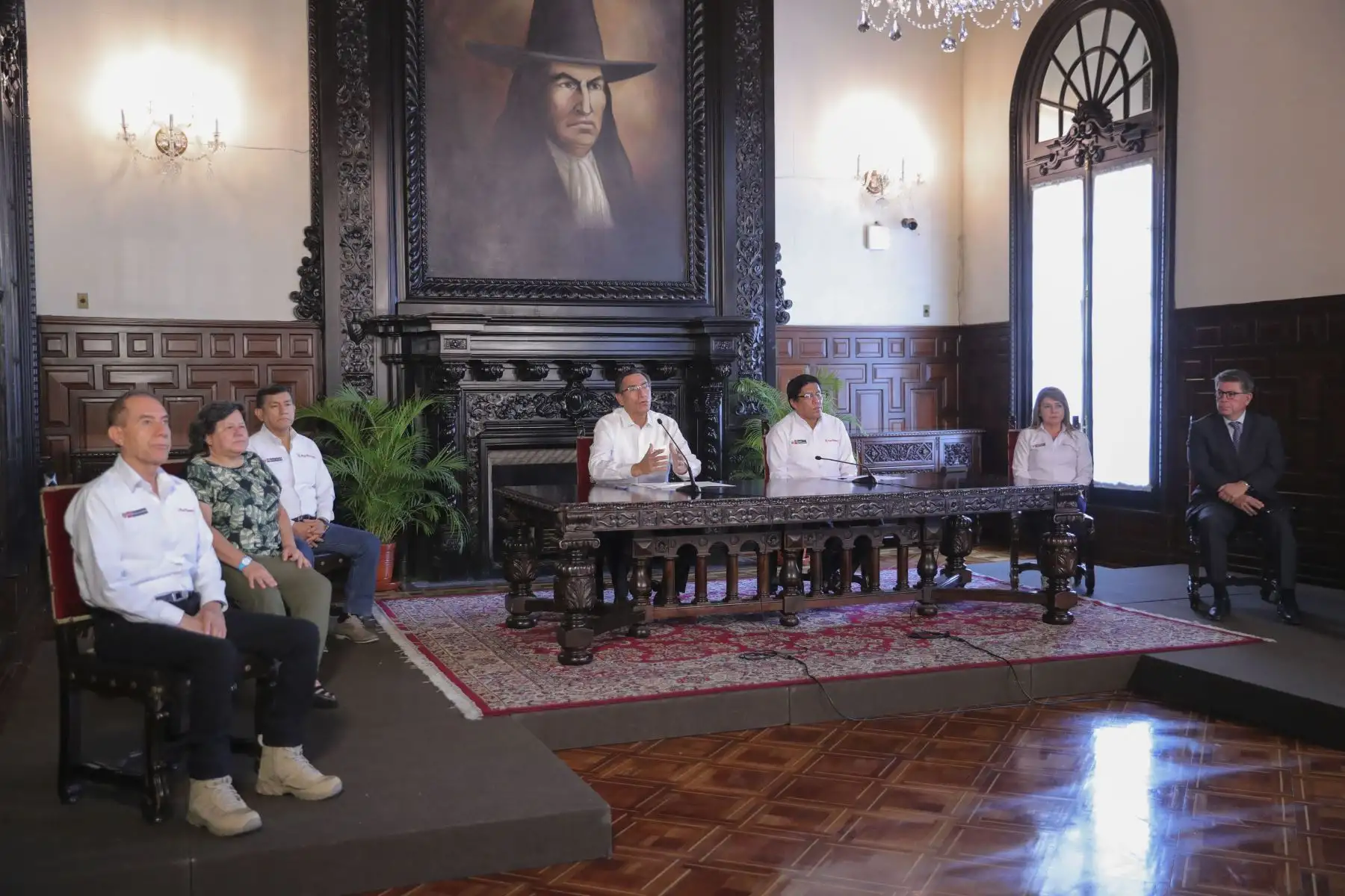 Presidente Martín Vizcarra y ministros informan sobre nuevas medidas en el Estado de Emergencia.
Foto: ANDINA/Prensa Presidencia