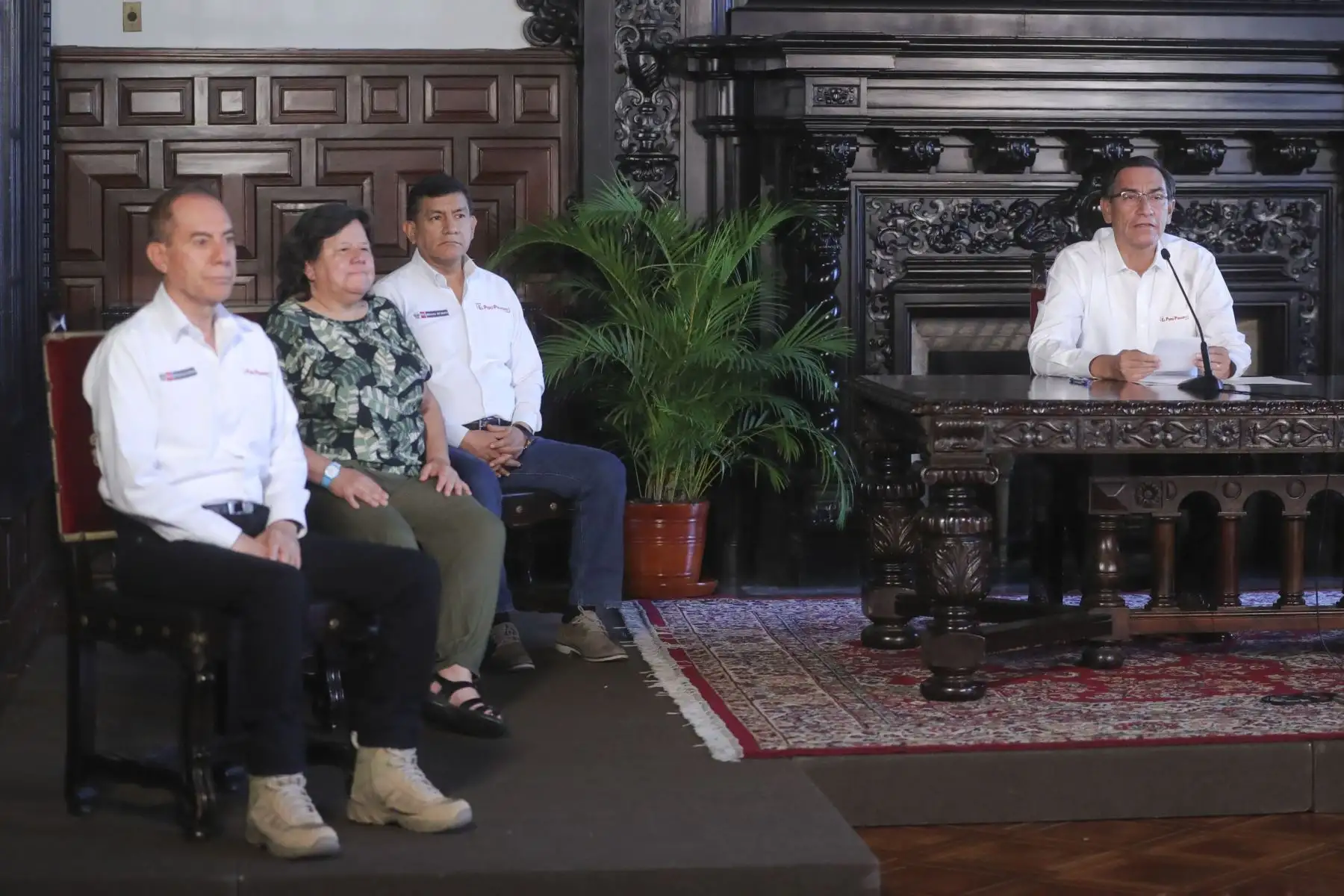 Presidente Martín Vizcarra y ministros informan sobre nuevas medidas en el Estado de Emergencia.
Foto: ANDINA/Prensa Presidencia