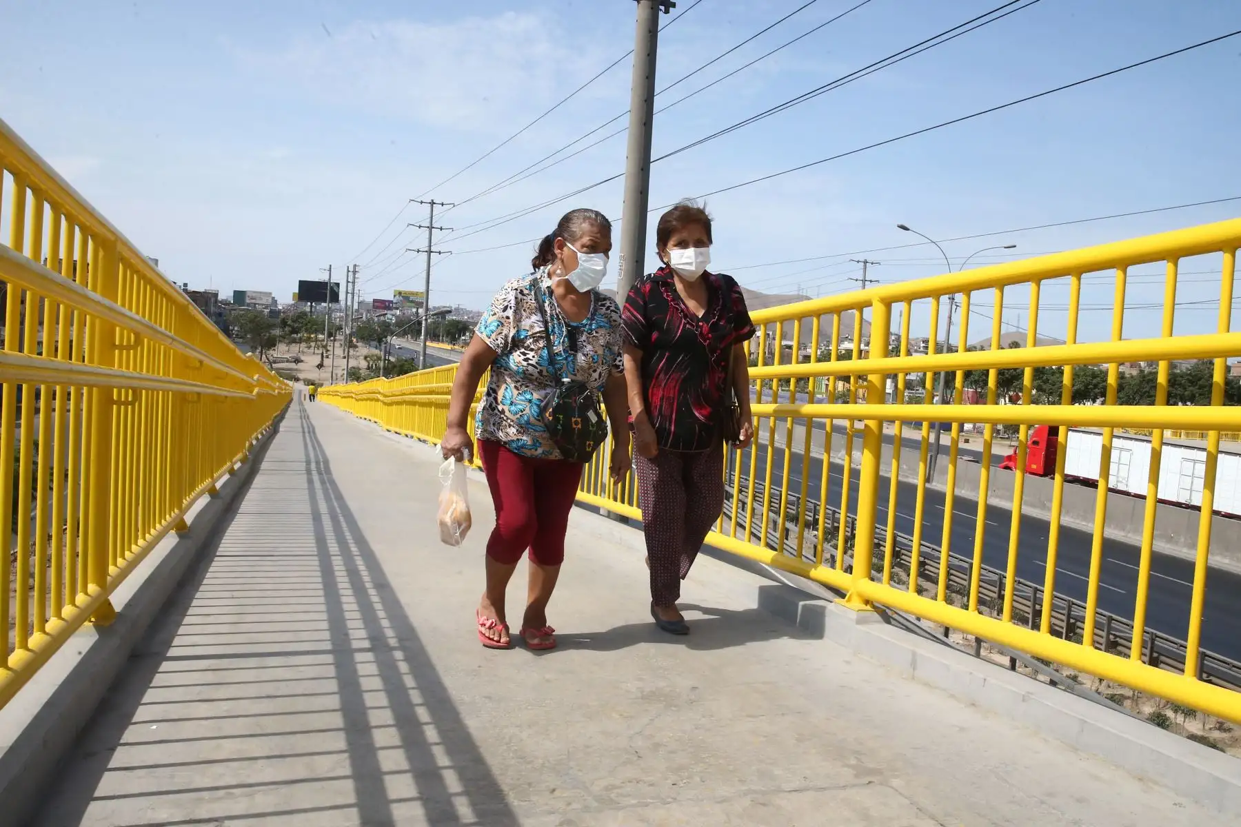 Puente peatonal que cruza la Panamericana Norte en Independencia. Foto: ANDINA/Vidal Tarqui