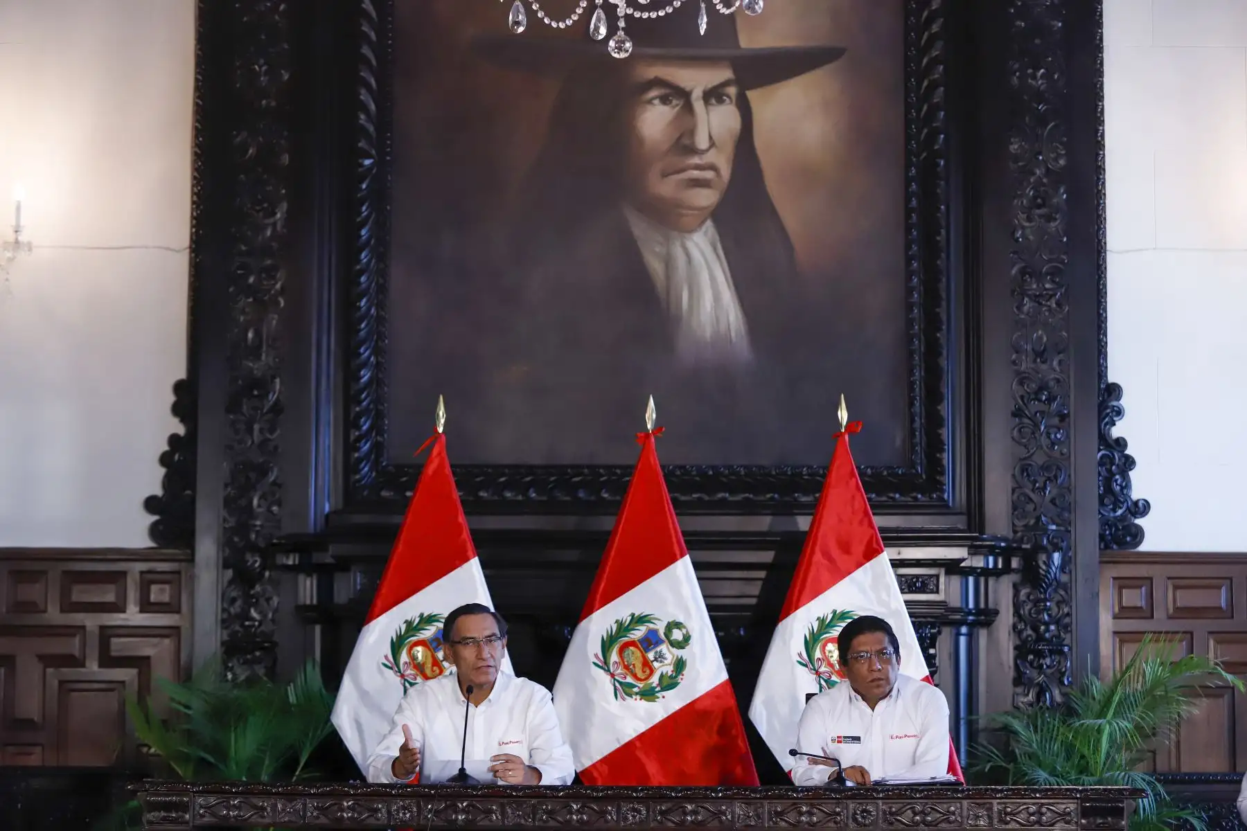 El presidente de la República, Martín Vizcarra, ofreció una nueva conferencia de prensa para dar detalles sobre las acciones frente al coronavirus. Foto: ANDINA/Prensa Presidencia