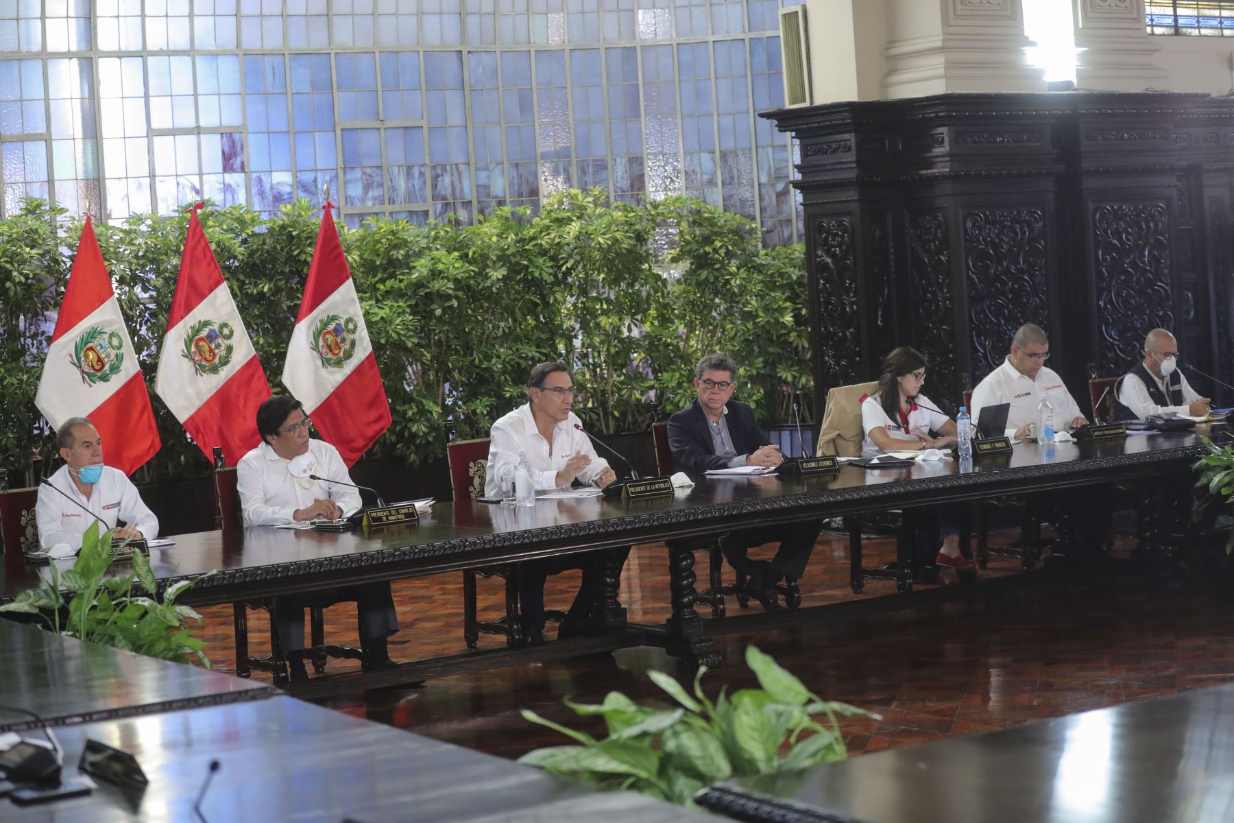 Presidente  Vizcarra y  ministros de Estado informan sobre las medidas y acciones que se implementan en el Estado de Emergencia Nacional.
Foto:ANDINA/Prensa Presidencia