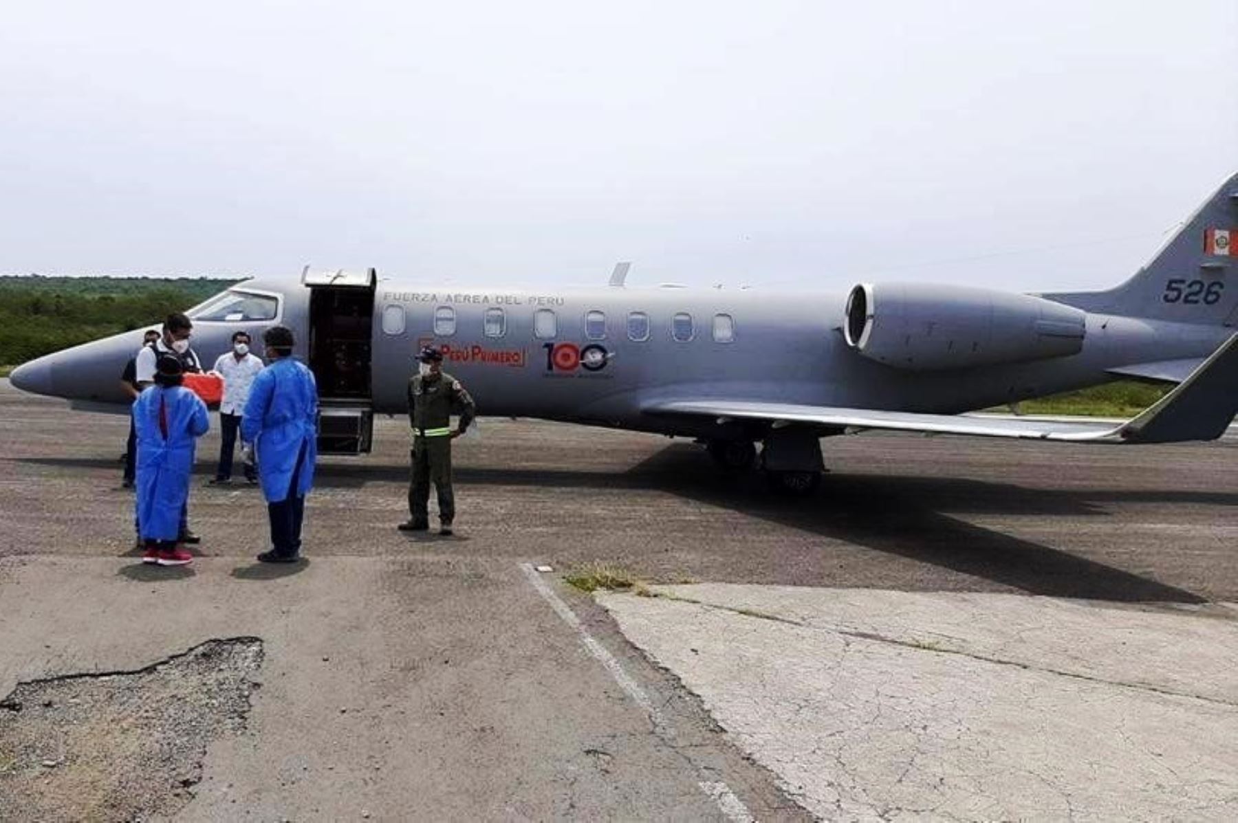 Avión de la FAP recogió muestras de posibles casos de coronavirus (Covid-19) tomadas en la provincia de Jaén, en Cajamarca.