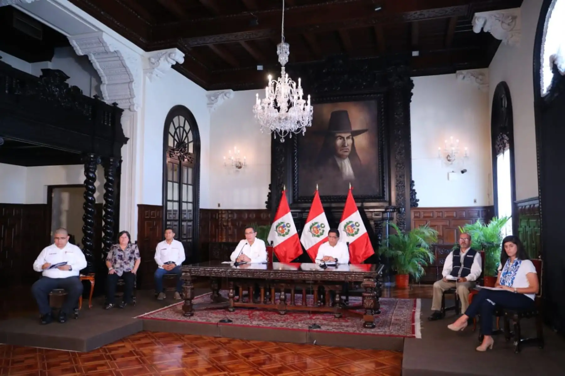 Presidente Vizcarra y ministros de Estado informan sobre las medidas y acciones que se implementan en el Estado de Emergencia Nacional contra el COVID-19. Foto:ANDINA/Prensa Presidencia