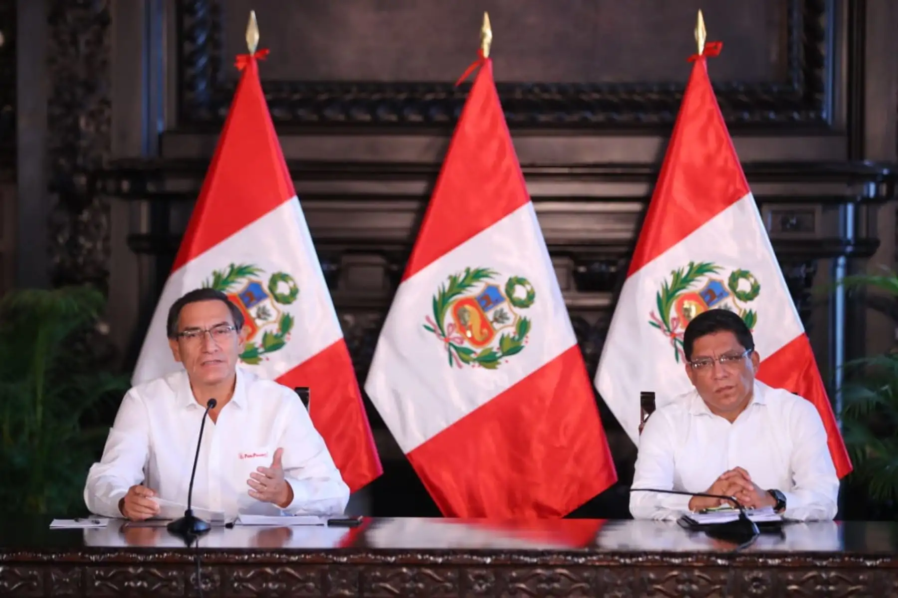 Presidente Vizcarra y ministros de Estado informan sobre las medidas y acciones que se implementan en el Estado de Emergencia Nacional contra el COVID-19. Foto:ANDINA/Prensa Presidencia