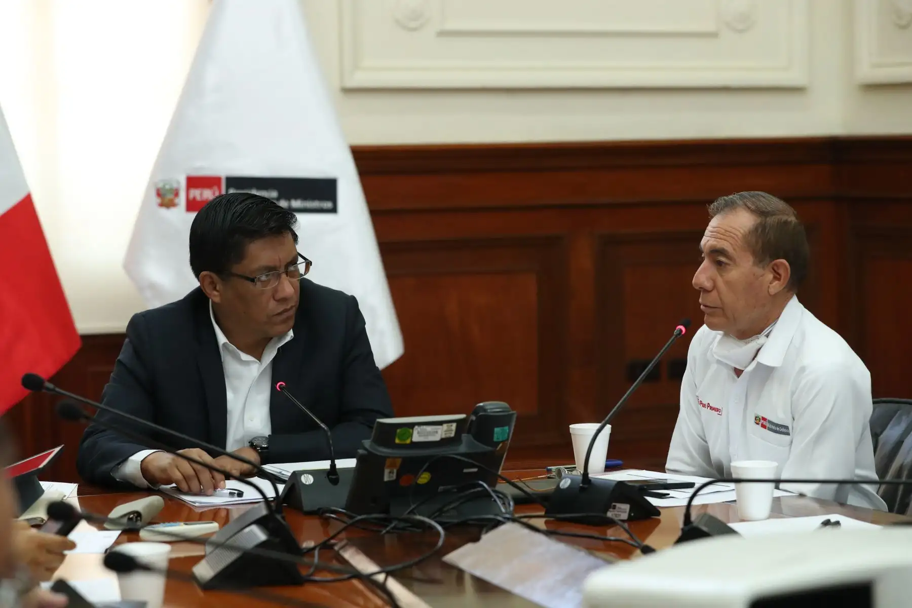 Ministro de defensa Walter Martos participó en la sesión de la Comisión Multisectorial Coronavirus.Foto: ANDINA/PCM