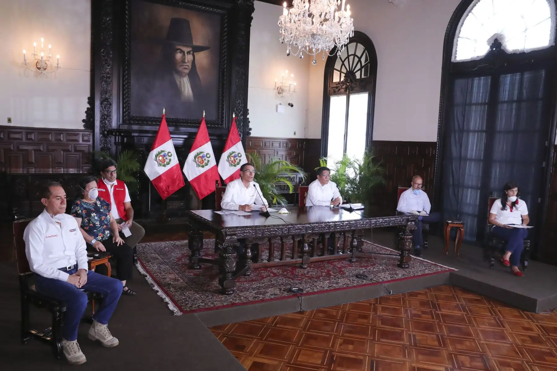 Presidente Vizcarra y ministros de Estado informan sobre las medidas y acciones que se implementan en el Estado de Emergencia Nacional. Foto:ANDINA/Prensa Presidencia