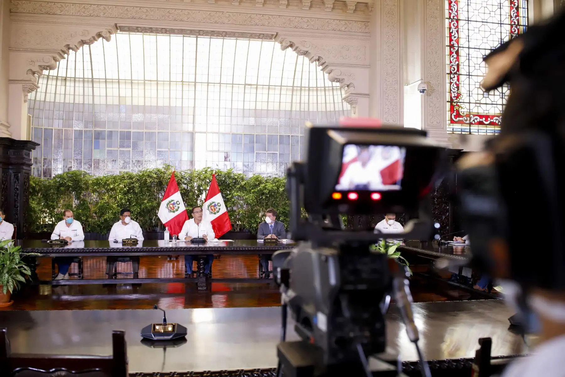 Presidente Vizcarra y ministros de Estado informan sobre las medidas y acciones que se implementan en el estado de emergencia nacional. 
Foto: ANDINA/ Prensa Presidencia