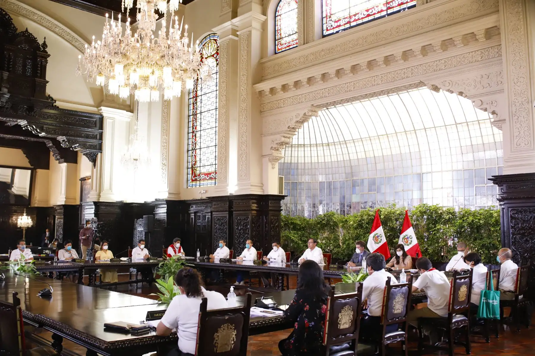 Presidente Vizcarra y ministros de Estado informan sobre las medidas y acciones que se implementan en el estado de emergencia nacional. 
Foto: ANDINA/ Prensa Presidencia