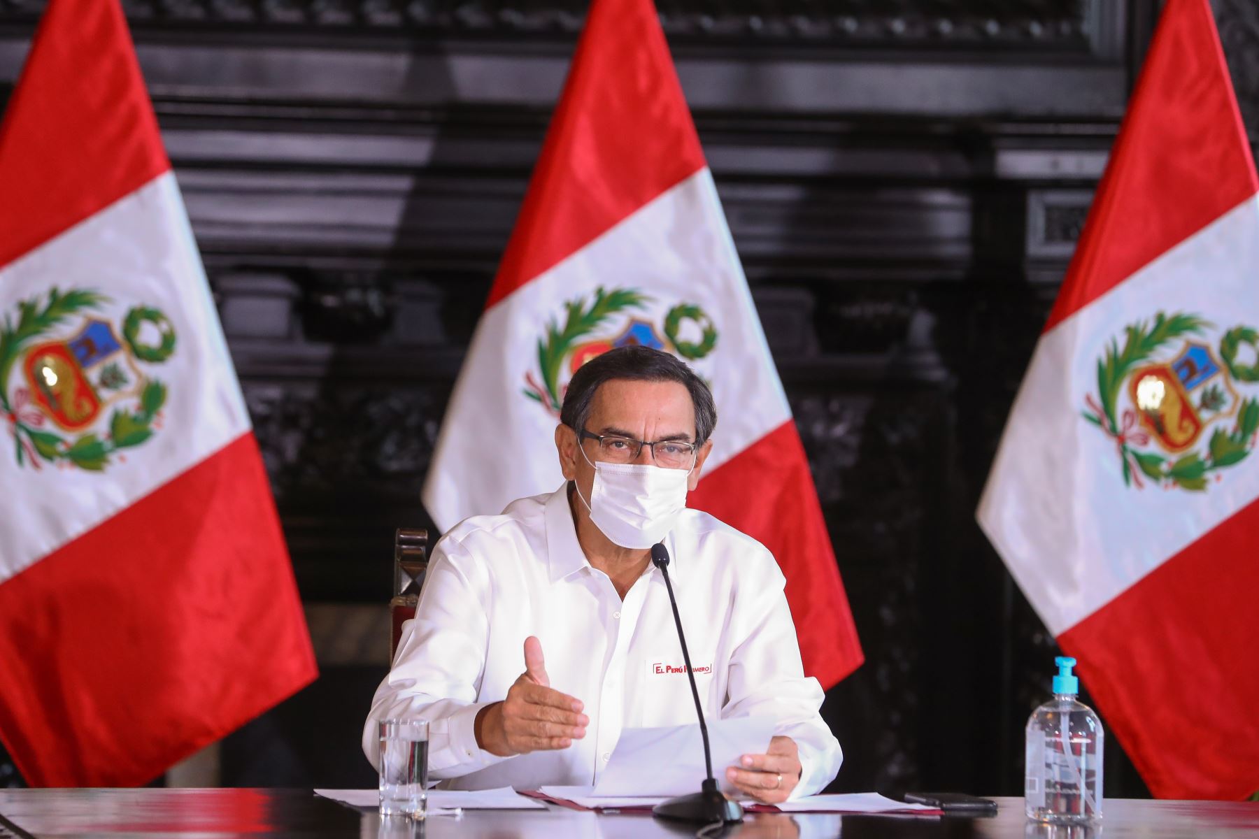 Presidente Vizcarra y ministros informan sobre las medidas y acciones que se están implementando por el estado de emergencia nacional. 
Foto: ANDINA/ Prensa Presidencia