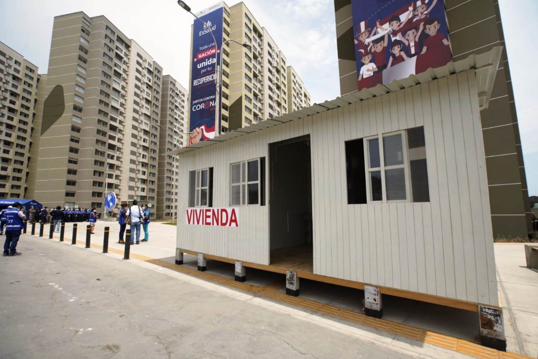 Coronavirus: instalan módulos temporales de vivienda en Villa Panamericana. Foto: ANDINA/difusión.