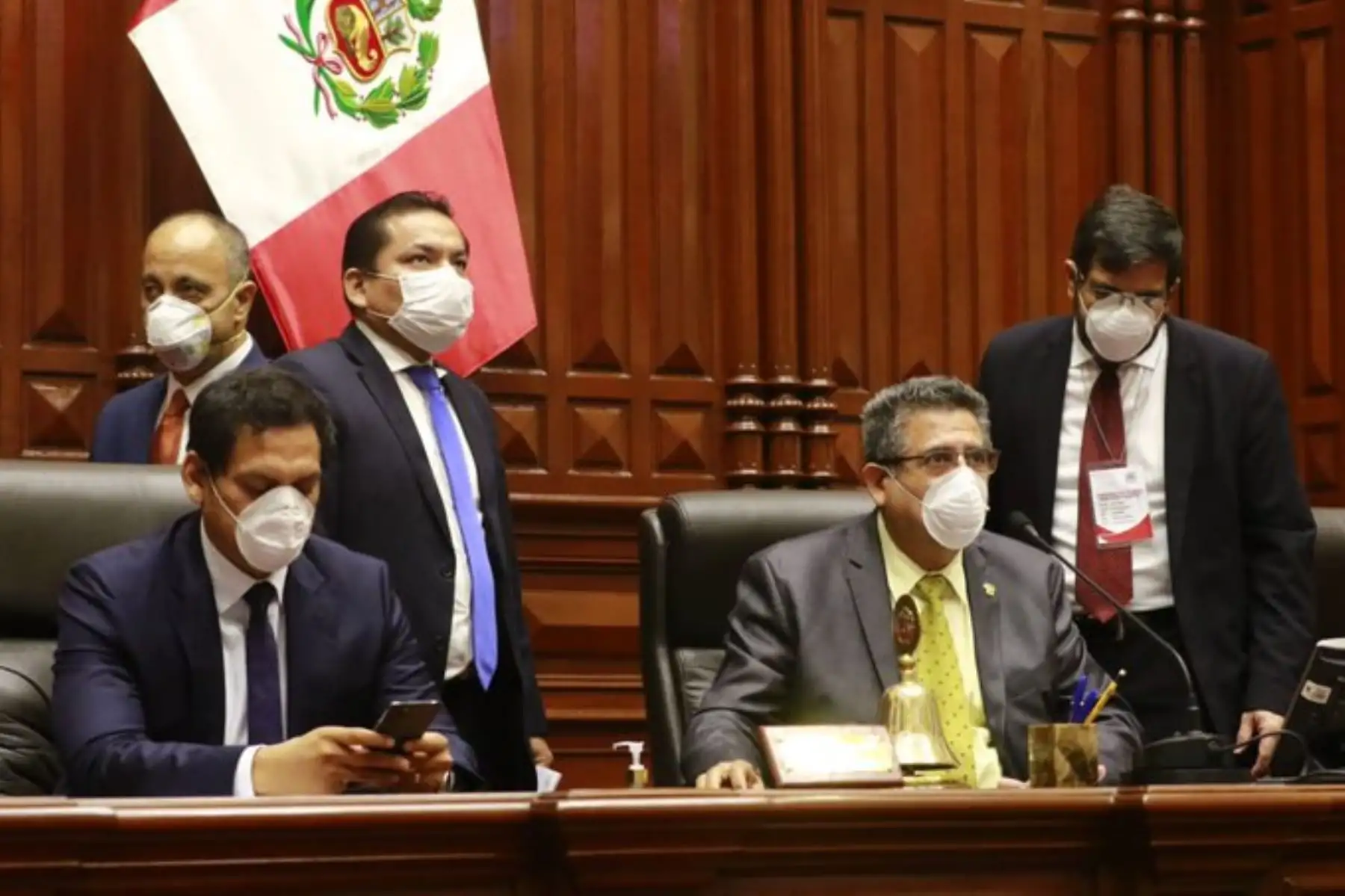 Se inicia sesión de Junta de Portavoces, conducida por presidente del Congreso, Manuel Merino De Lama. Foto:ANDINA/Difusión