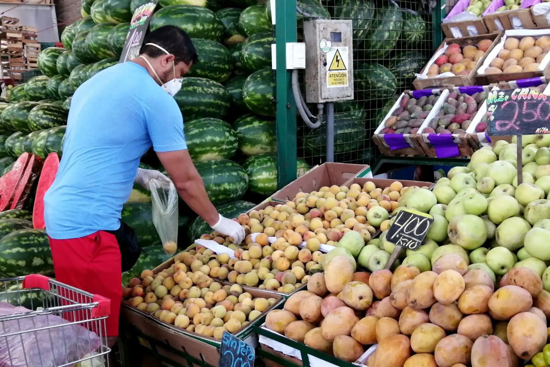 En el primer día de salida diferenciada para hombres y mujeres, mercados de Lima reciben  por primera vez solo a compradores masculinos . Foto: ANDINA/Jack Ramón