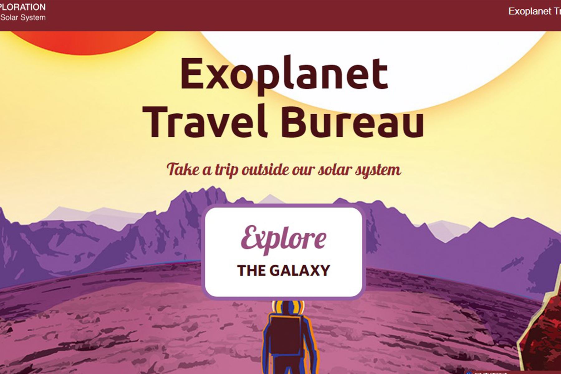 Travel bureau. Exoplanet Travel Bureau. Virtual the trip.