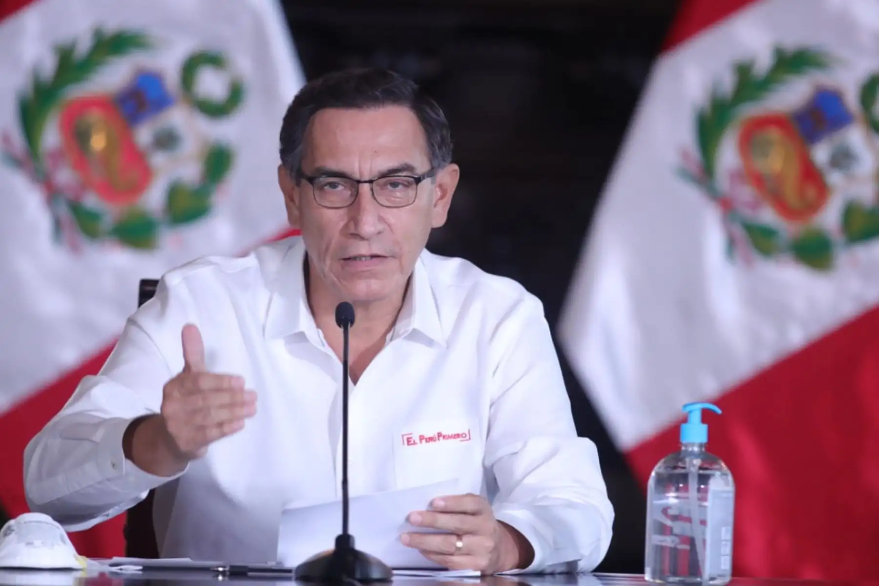 El presidente Martín Vizcarra informa sobre las medidas adoptadas por el Gobierno en el marco del estado de emergencia nacional por el coronavirus (covid-19). Foto: ANDINA/ Prensa Presidencia