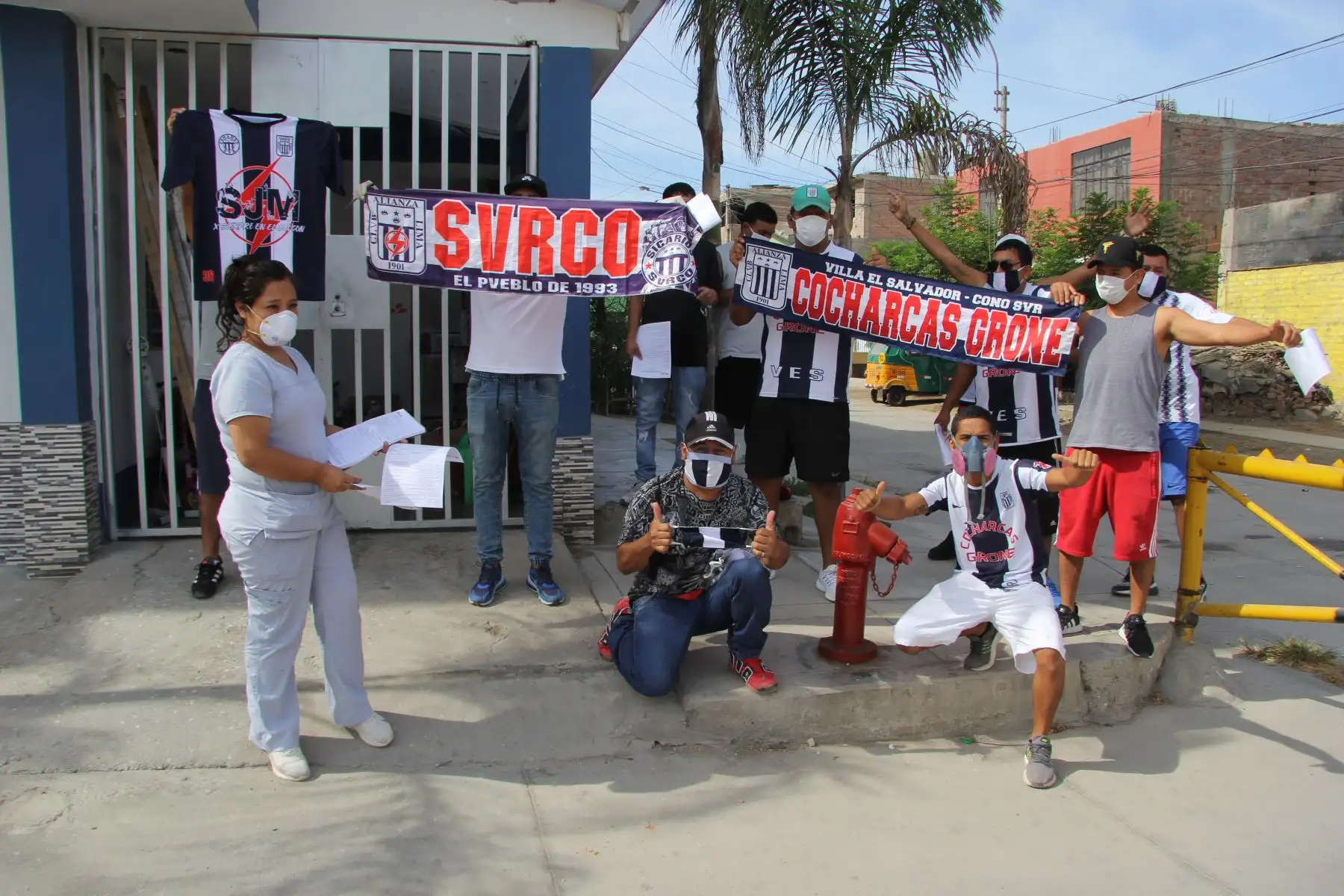 Campaña de donación de sangre en Villa el Salvador, por  hinchas voluntarios del Alianza Lima.Foto:ANDINA/Essalud