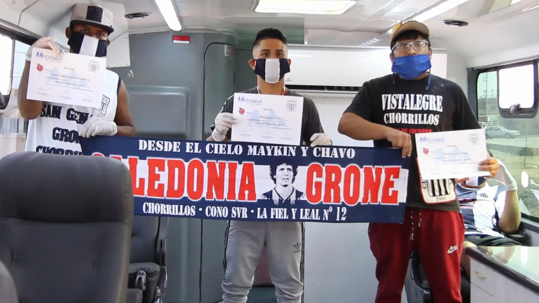 Campaña de donación de sangre en Villa el Salvador, por  hinchas voluntarios del Alianza Lima.Foto:ANDINA/Essalud