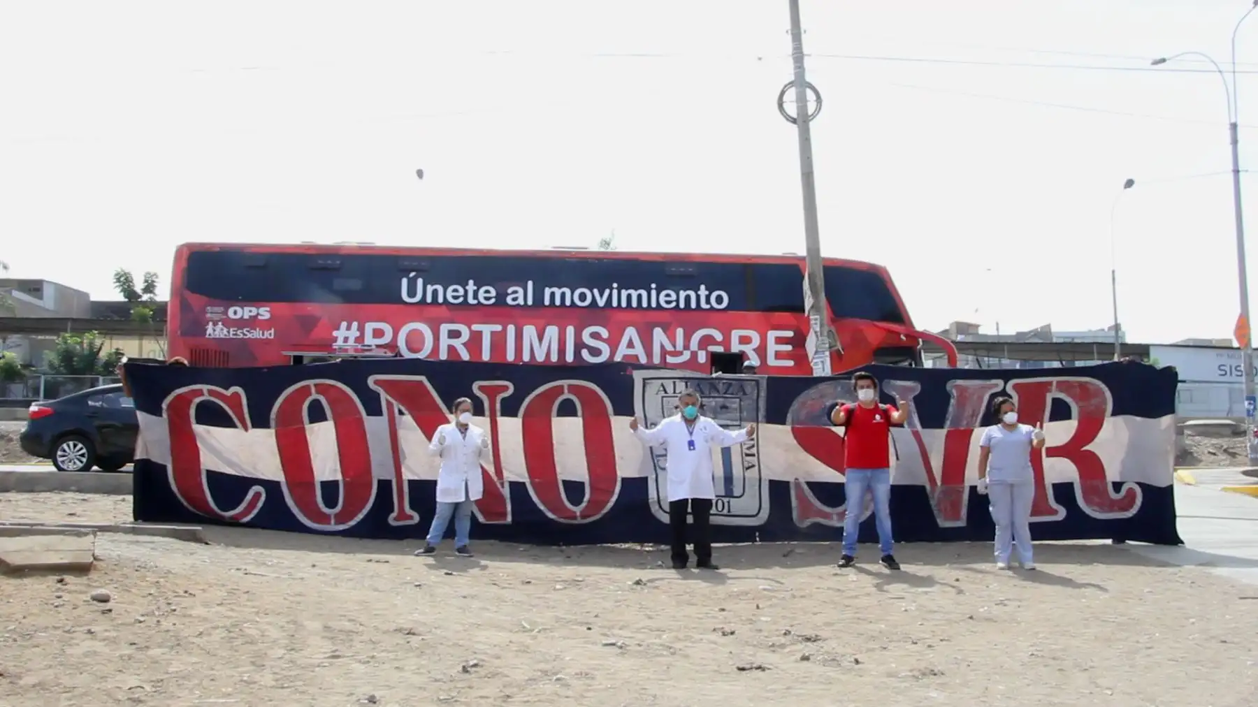 Campaña de donación de sangre en Villa el Salvador, por  hinchas voluntarios del Alianza Lima.Foto:ANDINA/Essalud