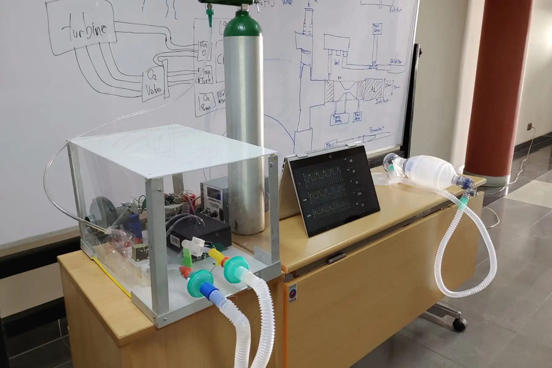 Este es el prototipo de ventilador que construyen expertos de la UNI, Cayetano y el hospital Loayza. Foto: ANDINA/UNI