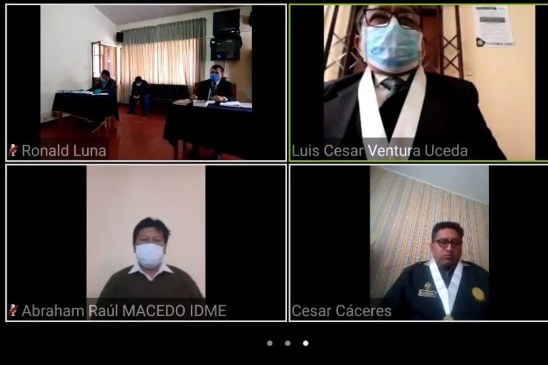 Audiencia judicial por videoconferencia.