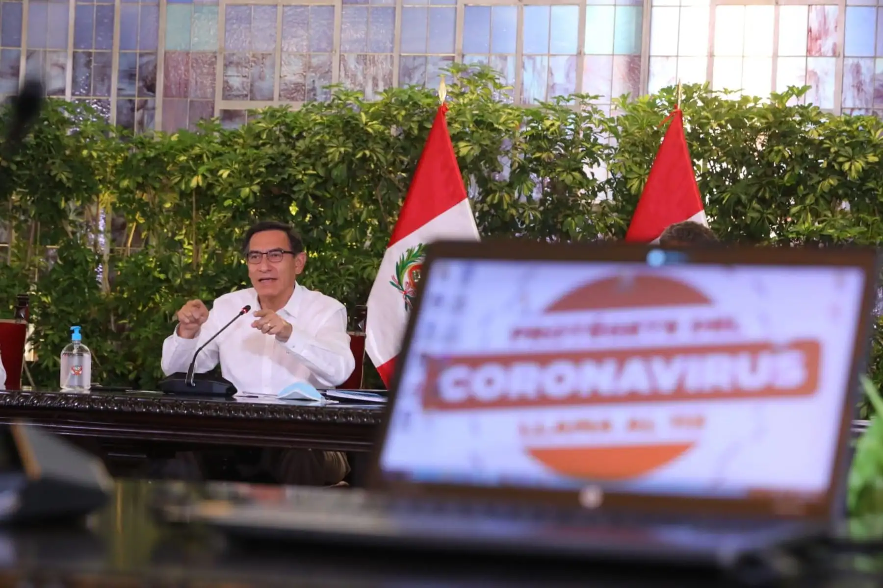El presidente de la República, Martín Vizcarra, informa al país los avances de las medidas adoptadas en el marco del Estado de Emergencia Nacional frente al coronavirus. Foto: ANDINA/Prensa Presidencia