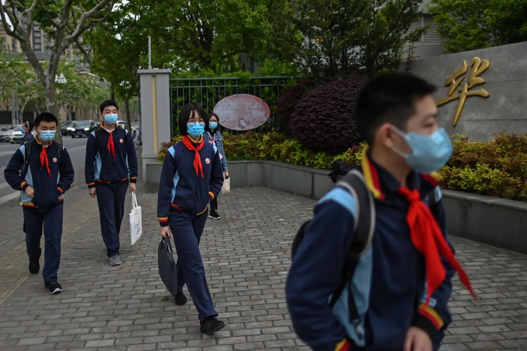 Estudiantes del último grado de secundaria y de bachillerato de China volvieron este lunes a las aulas después del prolongado cierre de los centros educativos desde enero a causa del coronavirus COVID-19. Foto: AFP