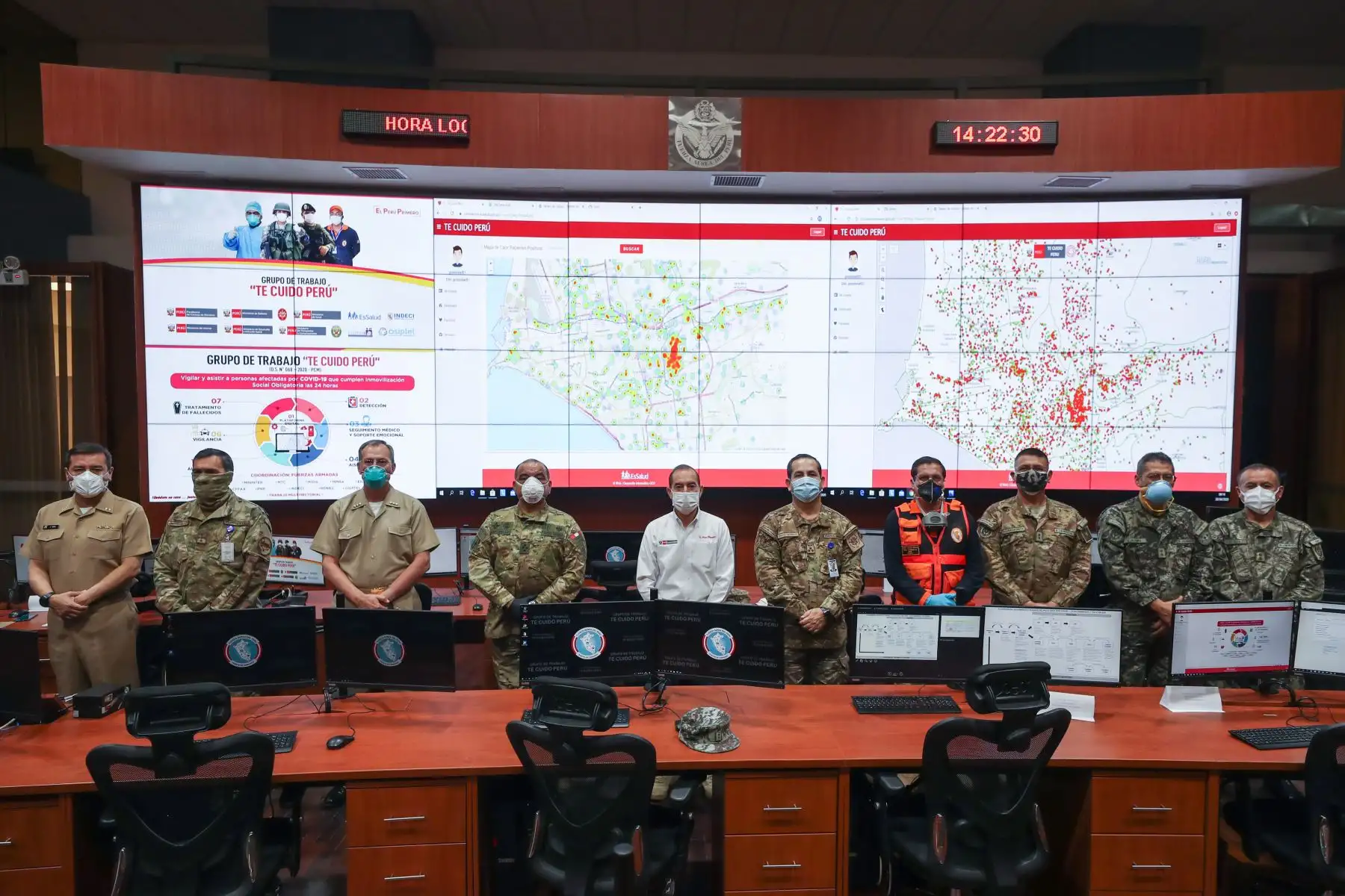 Ministro de Defensa, Walter Martos presenta plataforma digital “ Te cuido Perú “.
Foto: Mindef