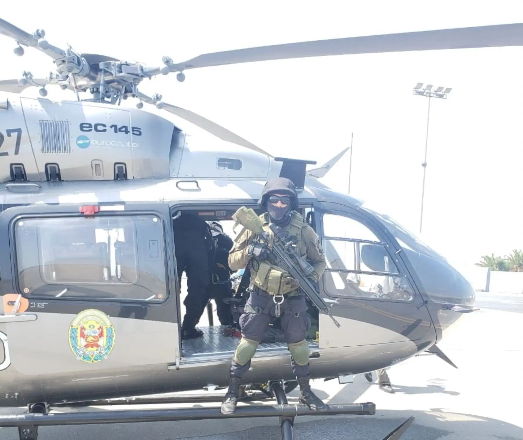 Policía Nacional realiza patrullaje aéreo en las zonas críticas de la ciudad de Trujillo.