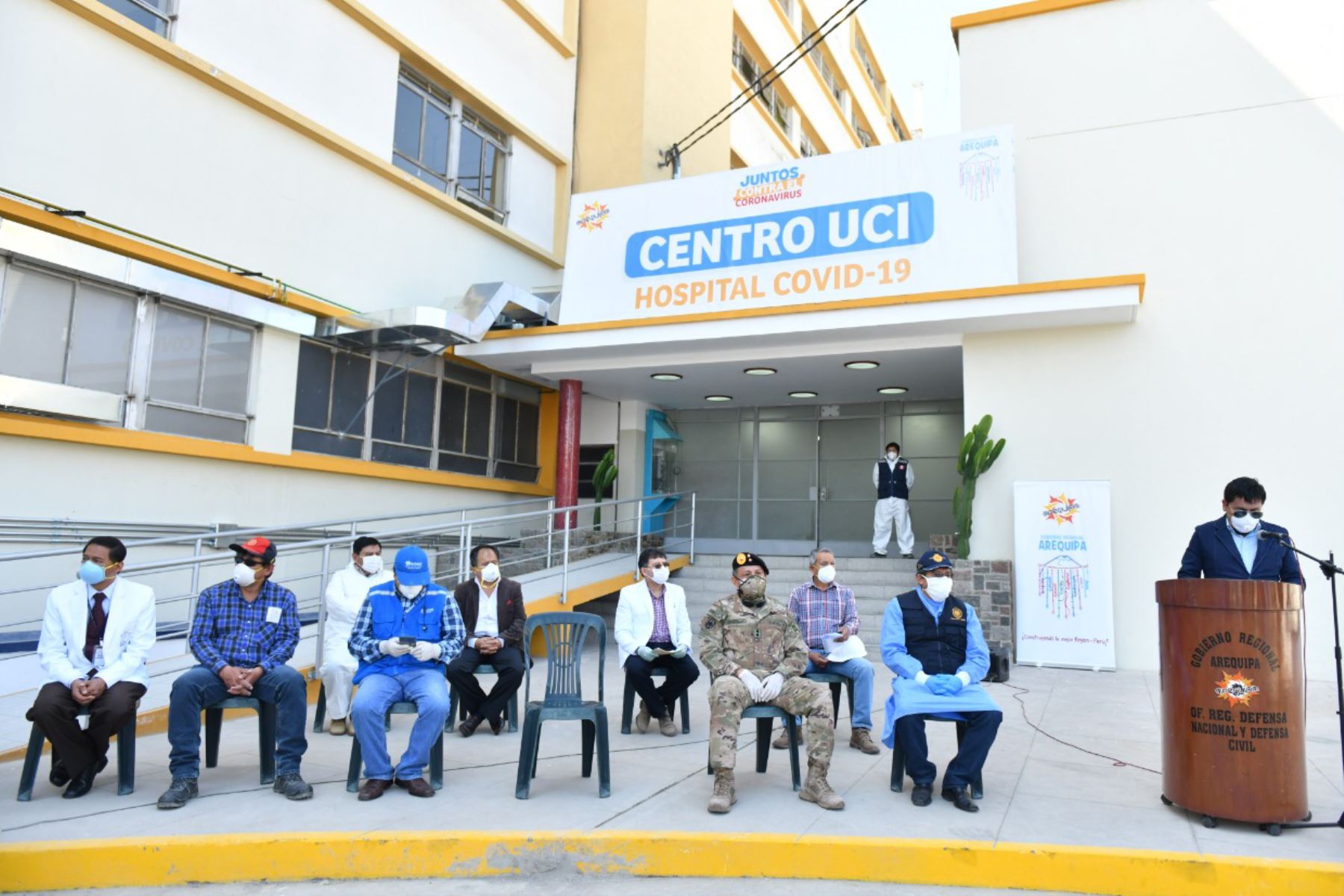 La nueva UCI del hospital covid-19 fue implementada en la antigua clínica del Hospital Honorio Delgado Espinoza. Foto: ANDINA/Difusión