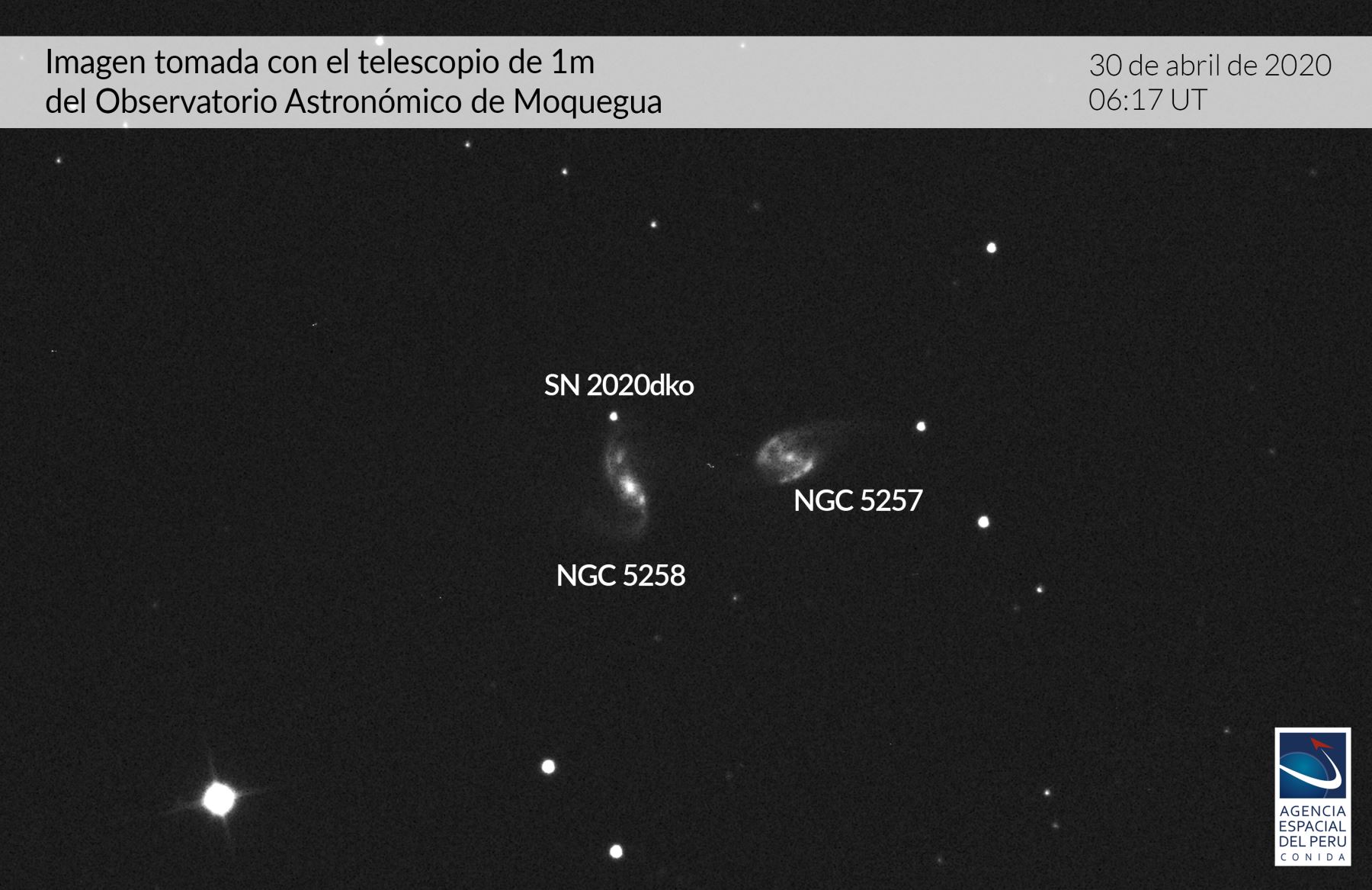 La supernova fue descubierta en febrero del 2020