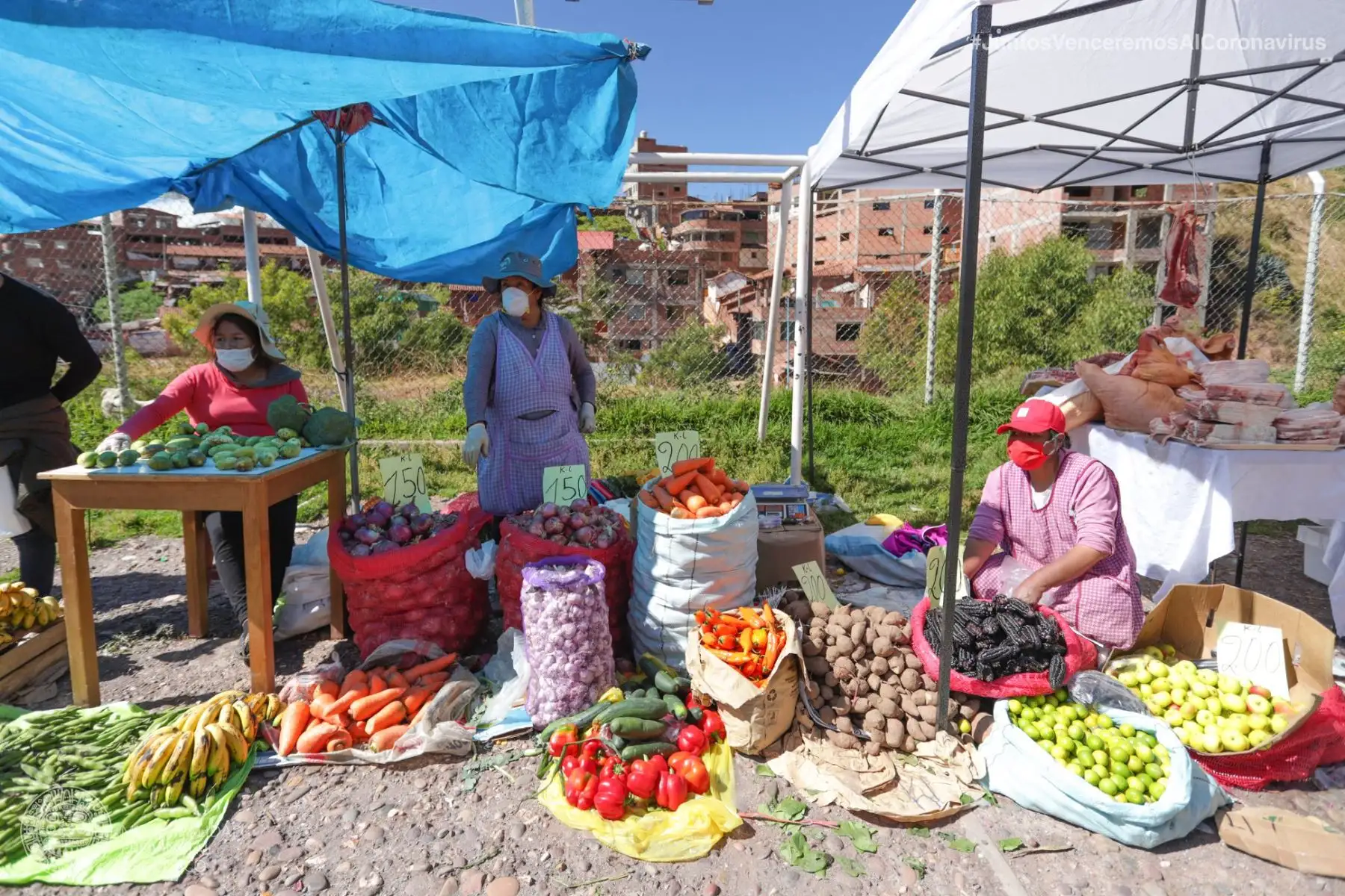 Municipalidad del Cusco desarrolló la quinta edición del programa “Mercado en tu Barrio” en el sector de Independencia con la finalidad de evitar la aglomeración en otros centros de abasto y reducir así el riesgo de contagios por coronavirus. Foto: ANDINA/Municipalidad de Cusco