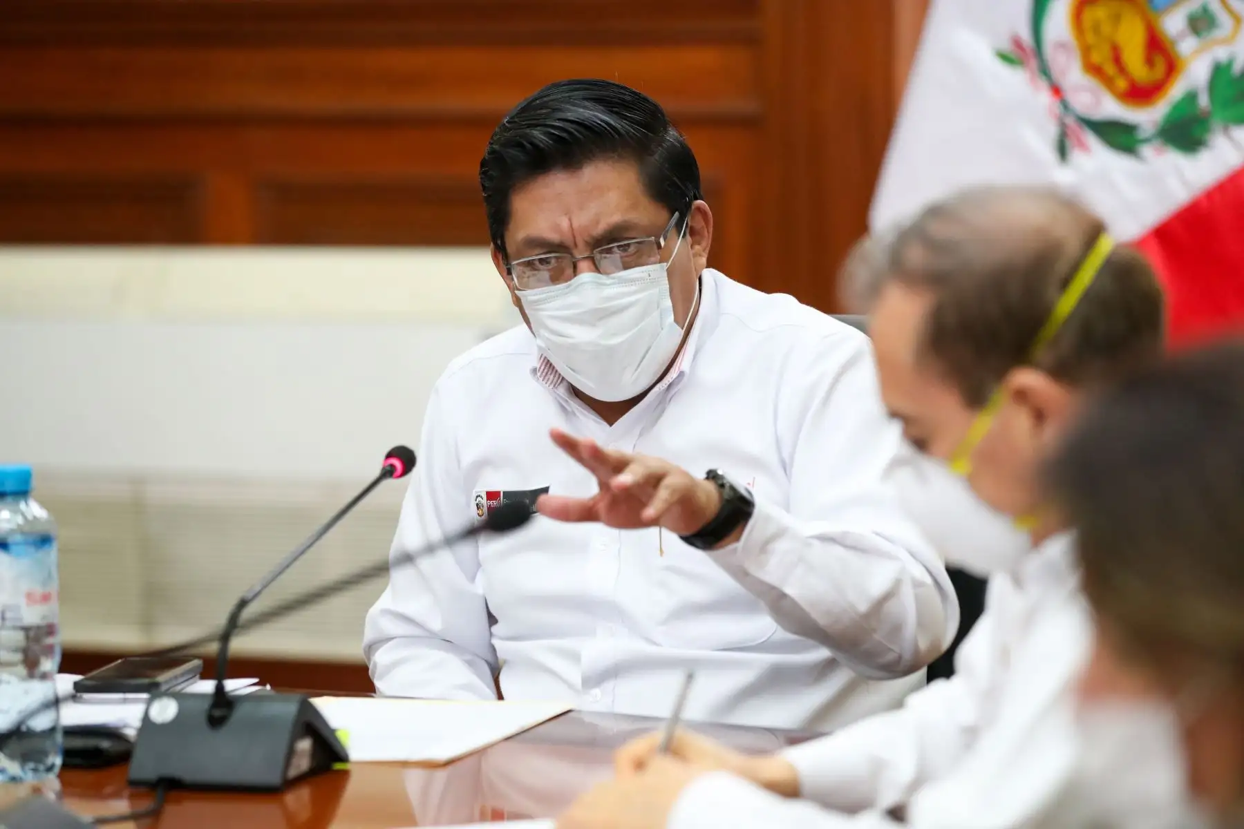 El titular de la Presidencia del Consejo de Ministros, Vicente Zeballos, lidera la Comisión Multisectorial de Alto Nivel contra el Coronavirus, donde se evalúan las últimas medidas en el marco de la emergencia COVID -19.
Foto: PCM