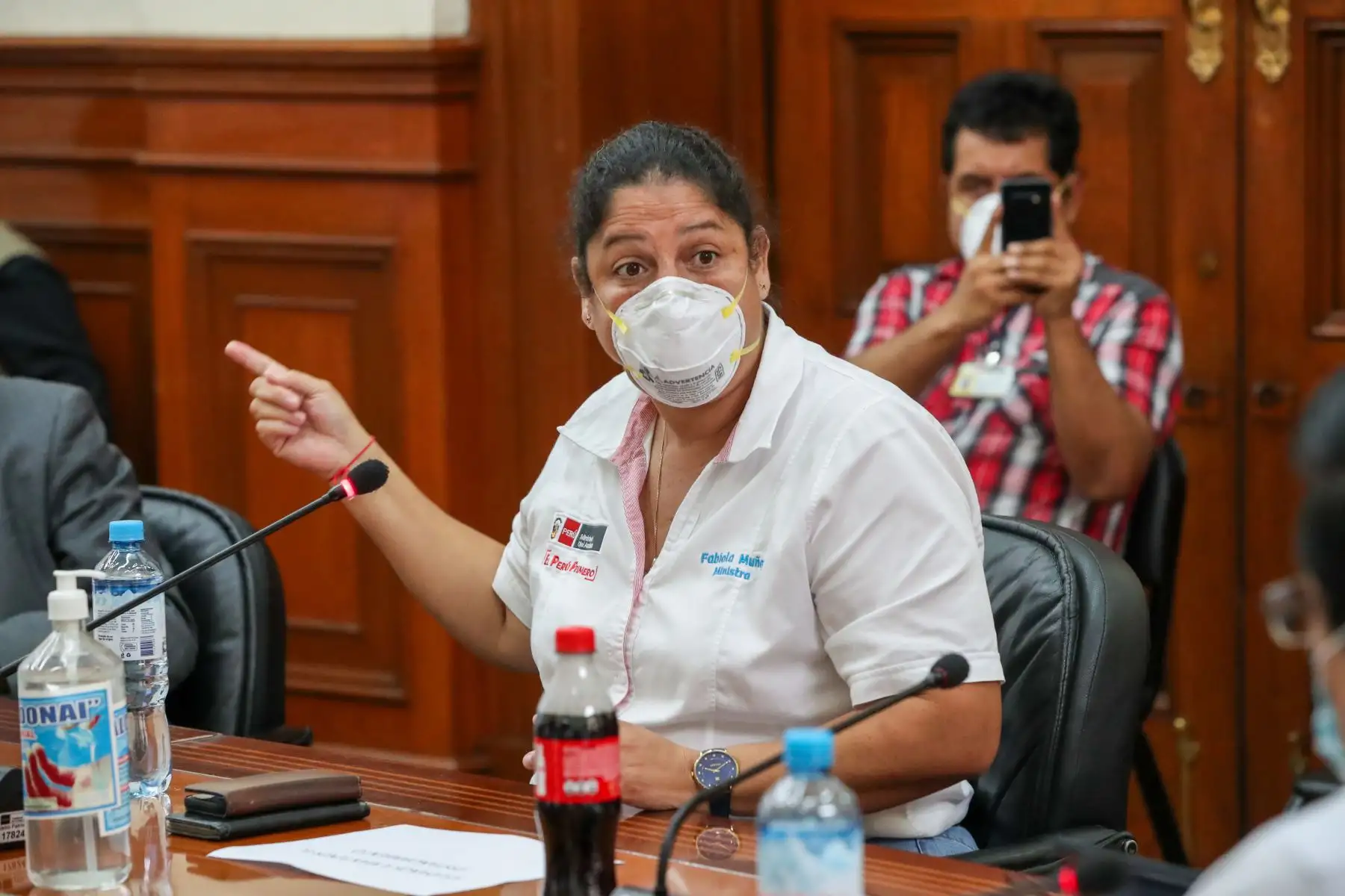 Ministra del Ambiente, Fabiola Muñoz participa en la reunión de la  Comisión Multisectorial de Alto Nivel contra el Coronavirus, donde se evalúan las últimas medidas en el marco de la emergencia COVID -19.
Foto: PCM