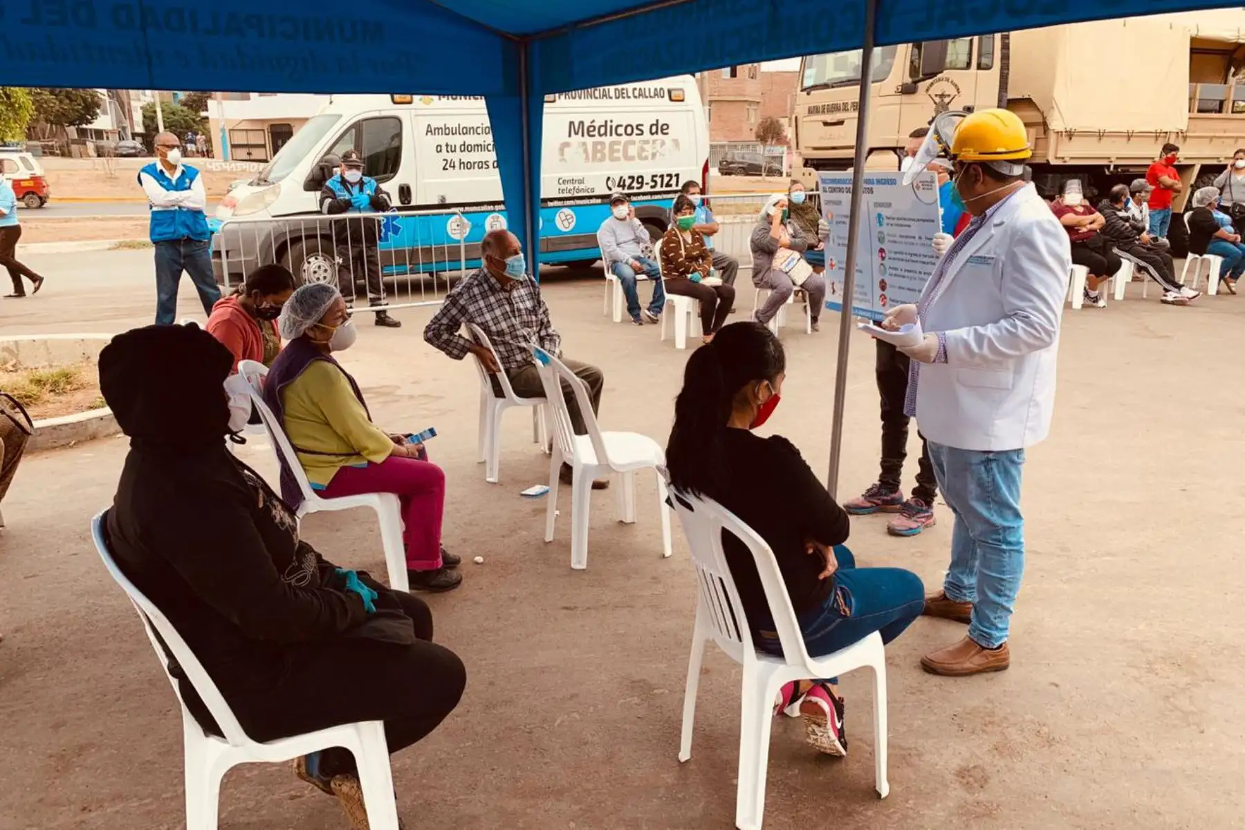 Municipalidad Provincial del Callao realizó el cierre temporal del centro de abasto para la desinfección y reordenamiento, tras dar positivo  53 comerciantes del Mercado Rojo en Gambetta Baja.
Foto: Municipalidad Provincial del Callao