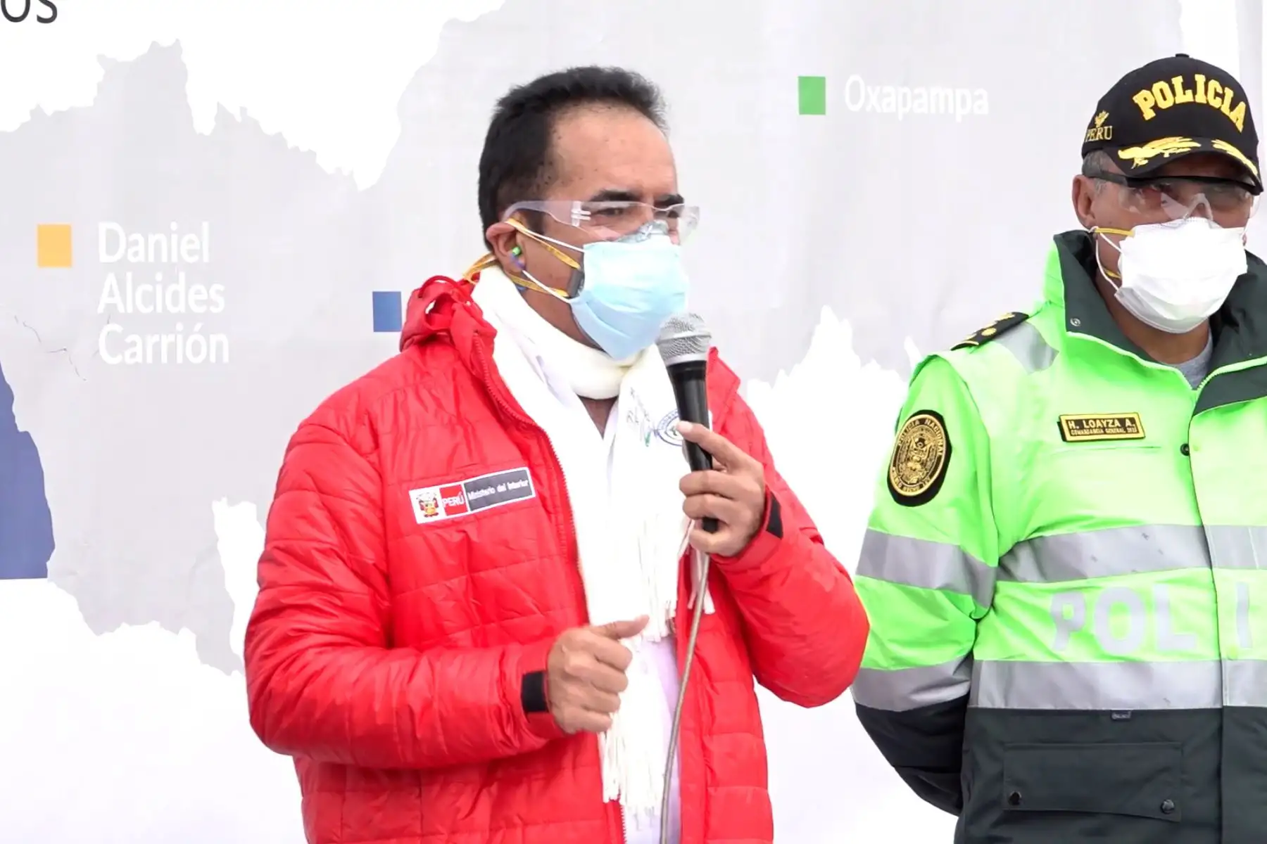 El ministro del Interior, Gastón Rodríguez, arribó a la región de Pasco para llevar insumos y coordinar con las autoridades acciones contra el nuevo coronavirus.