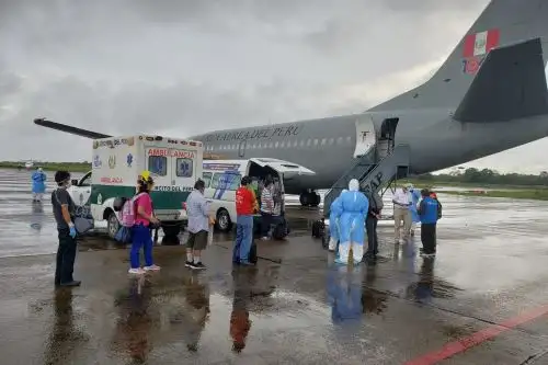 Durante el estado de emergencia sanitaria se trasladaron pacientes provenientes del oriente del país. ANDINA/Difusión