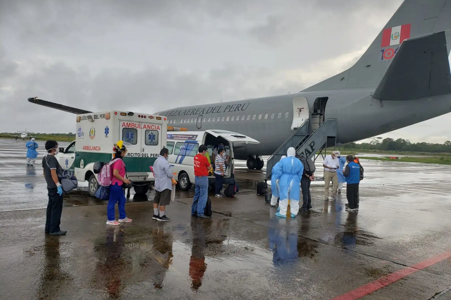 Durante el estado de emergencia sanitaria se trasladaron pacientes provenientes del oriente del país. ANDINA/Difusión