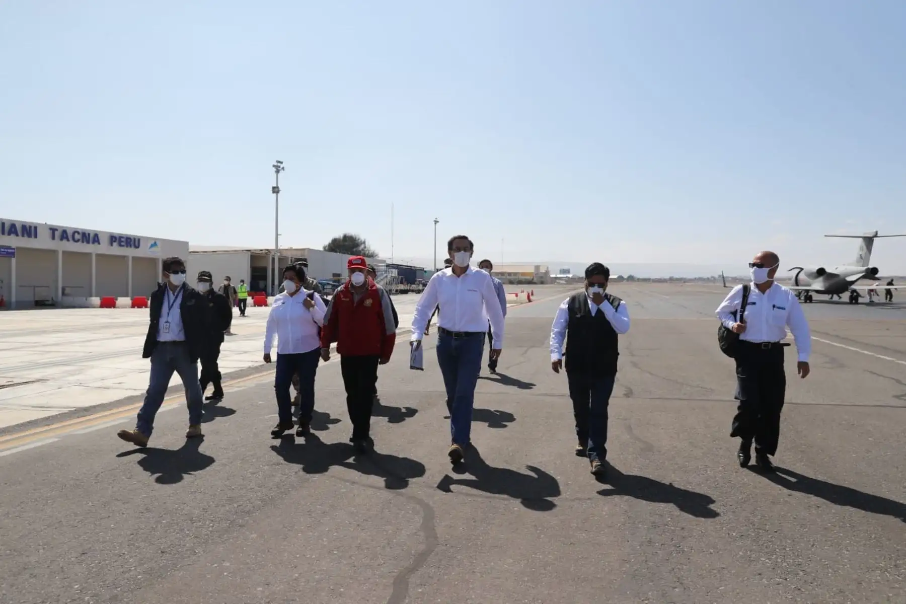 Presidente Martín Vizcarra llegó a Tacna junto al ministro de Salud, Víctor Zamora para evaluar la situación de la pandemia y fortalecer la respuesta y oferta de los servicios de salud. Foto: ANDINA/Prensa Presidencia