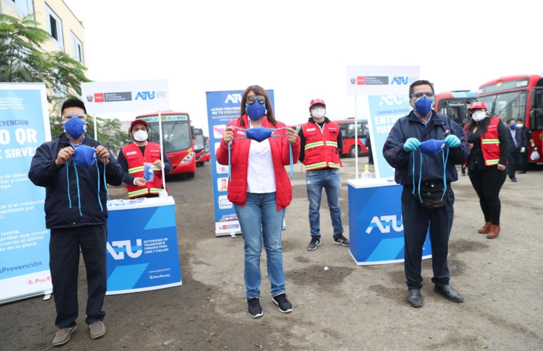 ATU inicia entrega de mascarillas a operadores de transporte urbano. Foto: ANDINA/Difusión.